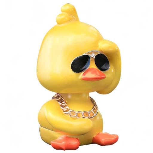 wonuu Cute Yellow Duck Car Ornaments Cool Duck Car Dashboard Decorations Shaking Head Doll