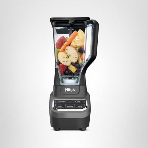 Ninja Professional Blender, Smoothie Blender, Drink Mixer, Grinder, Ice Crusher, Frozen Fruit Blending | Professional 1000 W Power, Total Crushing ™ Technology, XL 72-oz. Pitcher Black, Grey, BL610