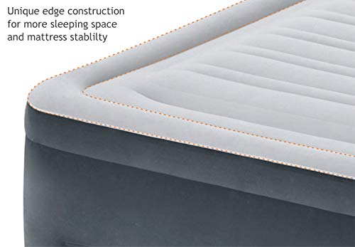 Intex 67765ED Dura-Beam Deluxe Comfort-Plush Mid-Rise Air Mattress : Fiber-Tech – Twin Size – Built-in Electric Pump – 13in Bed Height – 300lb Weight Capacity