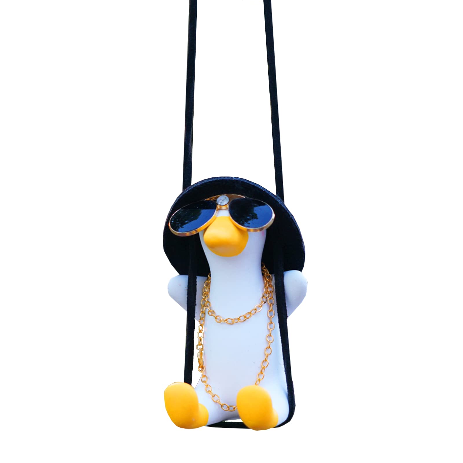 Funny Swinging Duck Car Mirror Hanging Ornament - Cool Automotive Rearview Mirror Accessories for Men Women Teens, Cute Truck Car Gifts Pendant Charm Decor (Cool A)