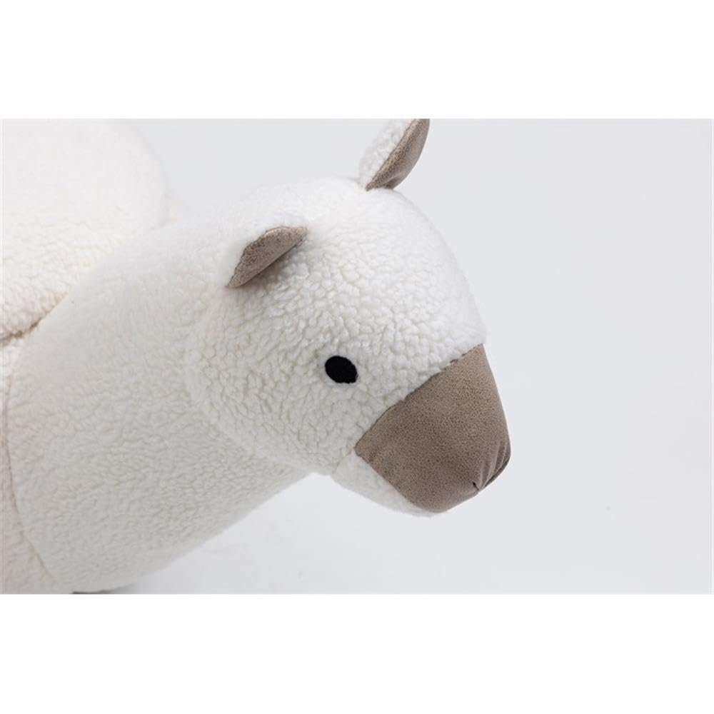 Home 2 Office Cow Ottoman for Kids' Bedroom, Playroom, Nursery, and Living Room, Animal Ottoman with Storage, Footstool for Kids, Black/White