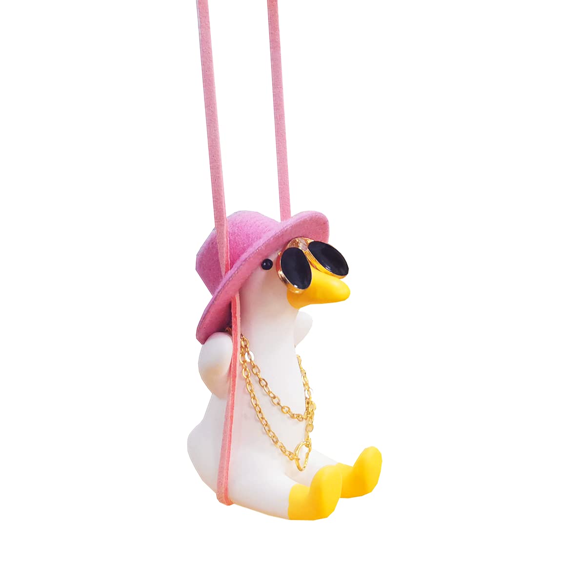 Funny Swinging Duck Car Mirror Hanging Ornament - Cool Automotive Rearview Mirror Accessories for Men Women Teens, Cute Truck Car Gifts Pendant Charm Decor (Cool A)