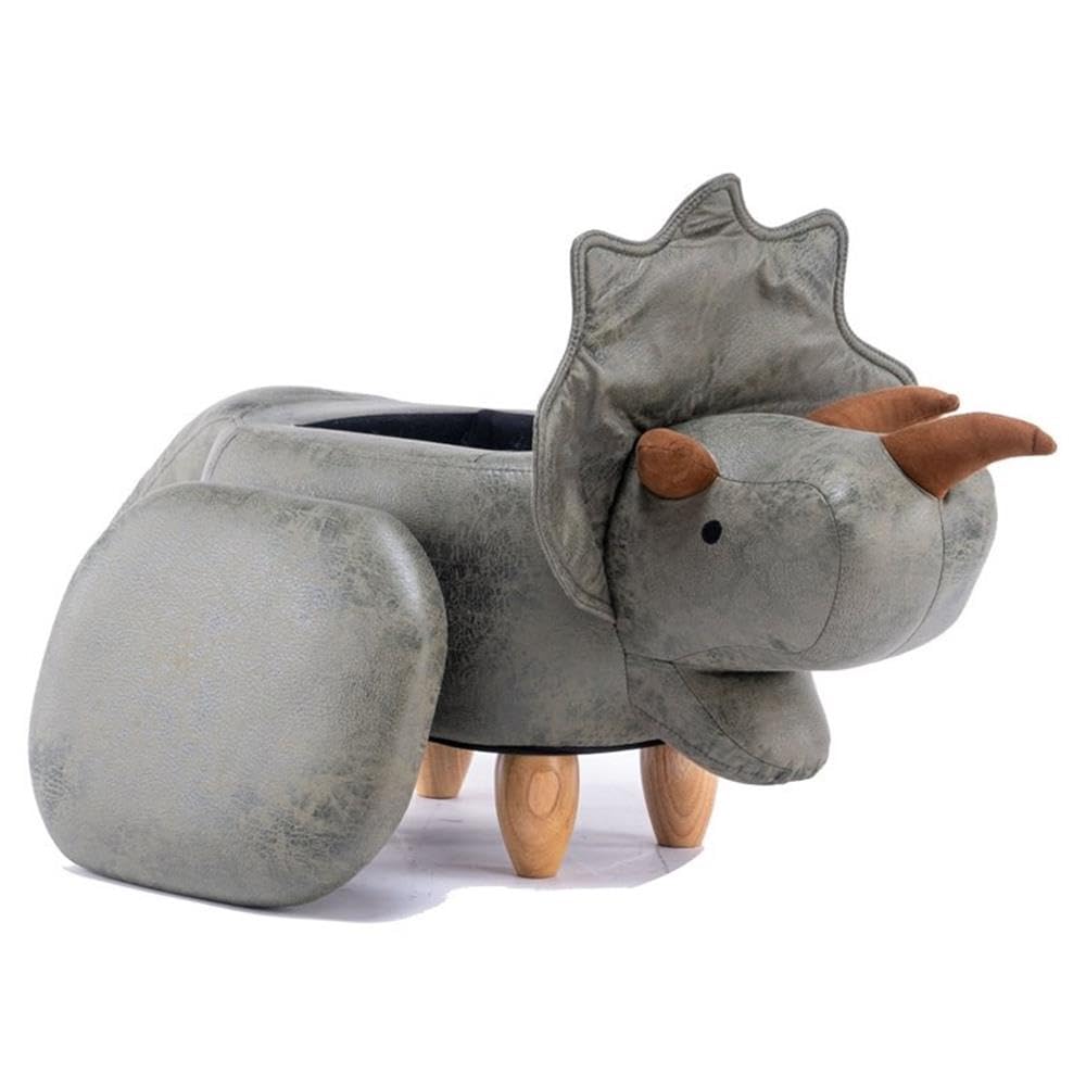Home 2 Office Cow Ottoman for Kids' Bedroom, Playroom, Nursery, and Living Room, Animal Ottoman with Storage, Footstool for Kids, Black/White