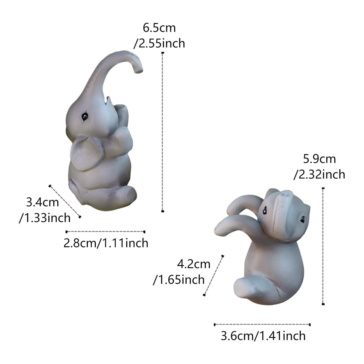 Set of 2 Cute Climbing Elephant Statues Flower Pot Hugger, Resin Hanging Animals Figurine Outdoor Planter Pot Decorations for Home Garden Patio Lawn Yard Ornaments