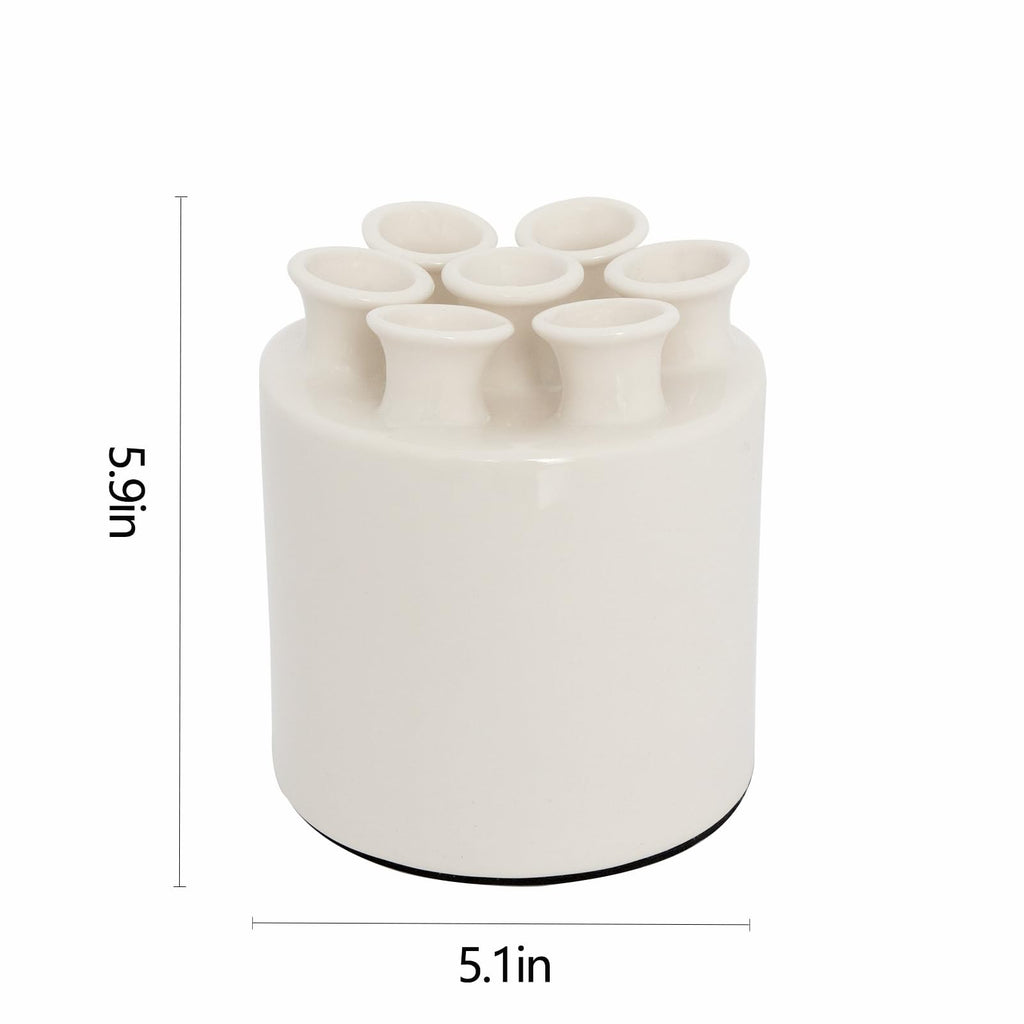 Handcrafted Ceramic White Flower Duck Vase