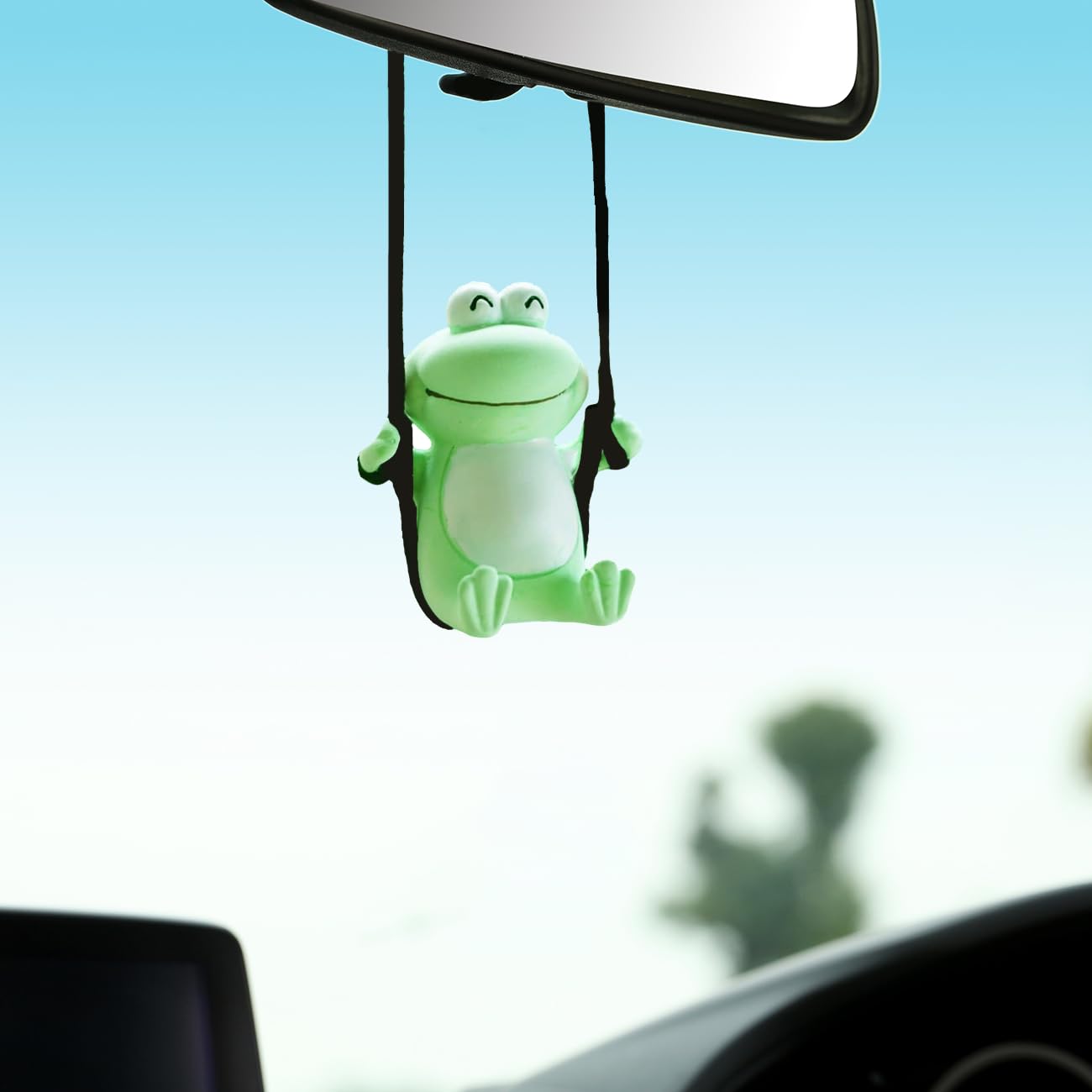 Funny Swinging Duck Car Mirror Hanging Ornament - Cool Automotive Rearview Mirror Accessories for Men Women Teens, Cute Truck Car Gifts Pendant Charm Decor (Cool A)