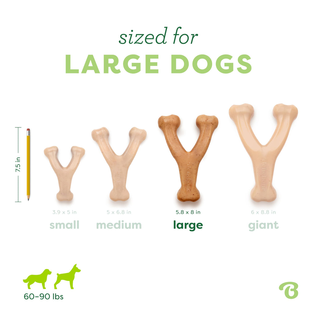 Benebone Wishbone Durable Dog Chew Toy for Aggressive Chewers, Real Bacon, Made in USA, Medium