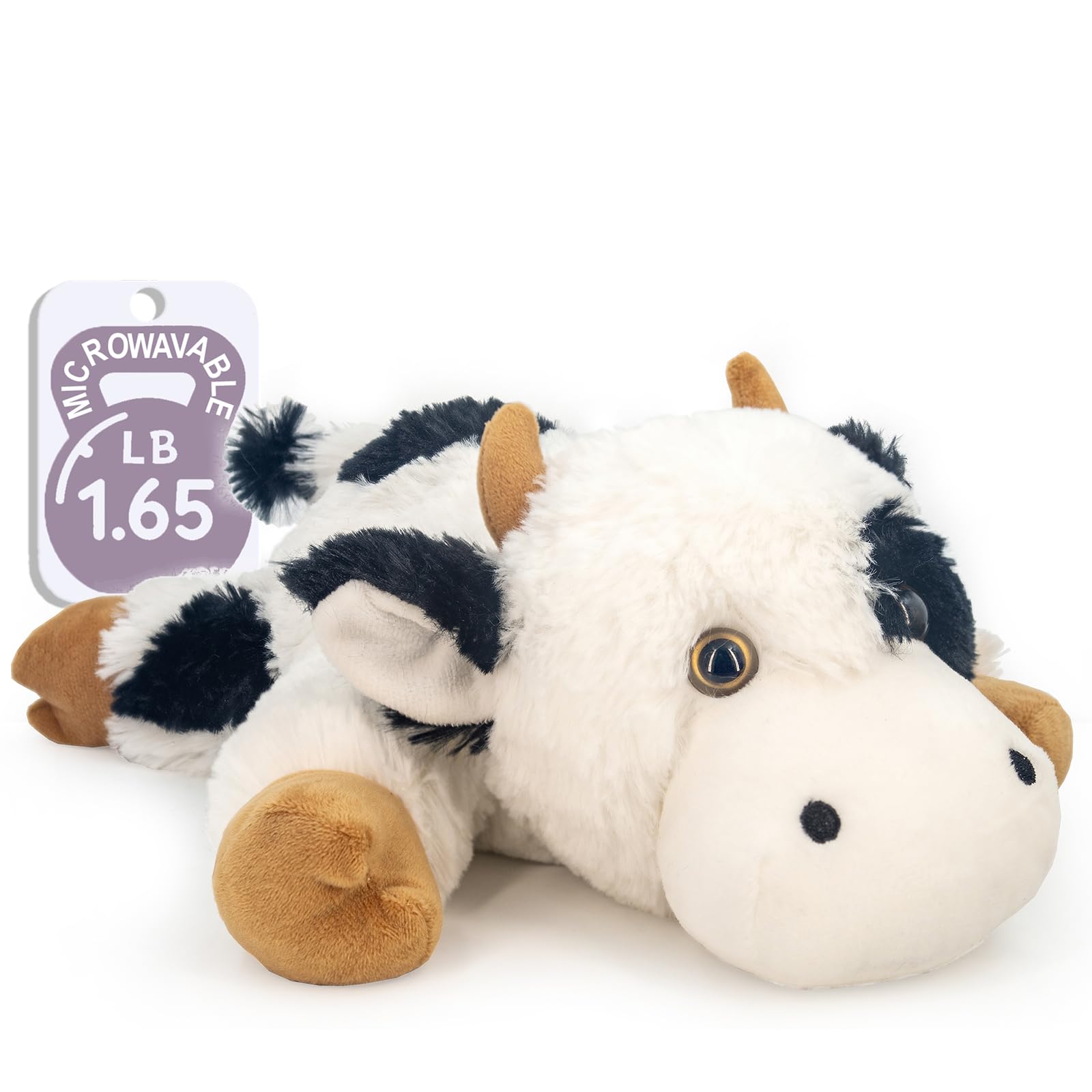 Marysun Microwavable Highland Cow Stuffed Animal - Weighted Stuffed Animal Plush, Heating Pad, Cozy