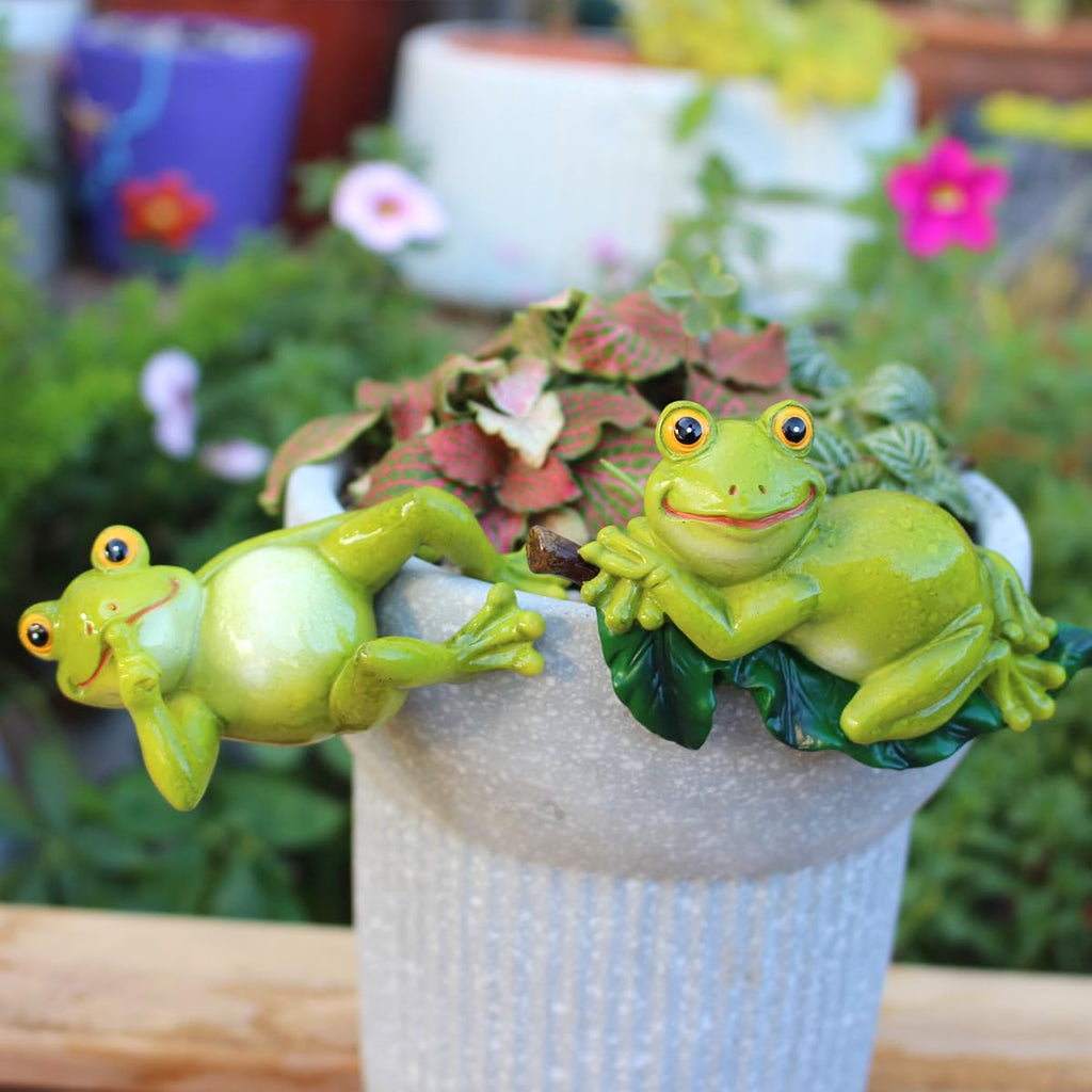 Set of 2 Cute Climbing Elephant Statues Flower Pot Hugger, Resin Hanging Animals Figurine Outdoor Planter Pot Decorations for Home Garden Patio Lawn Yard Ornaments
