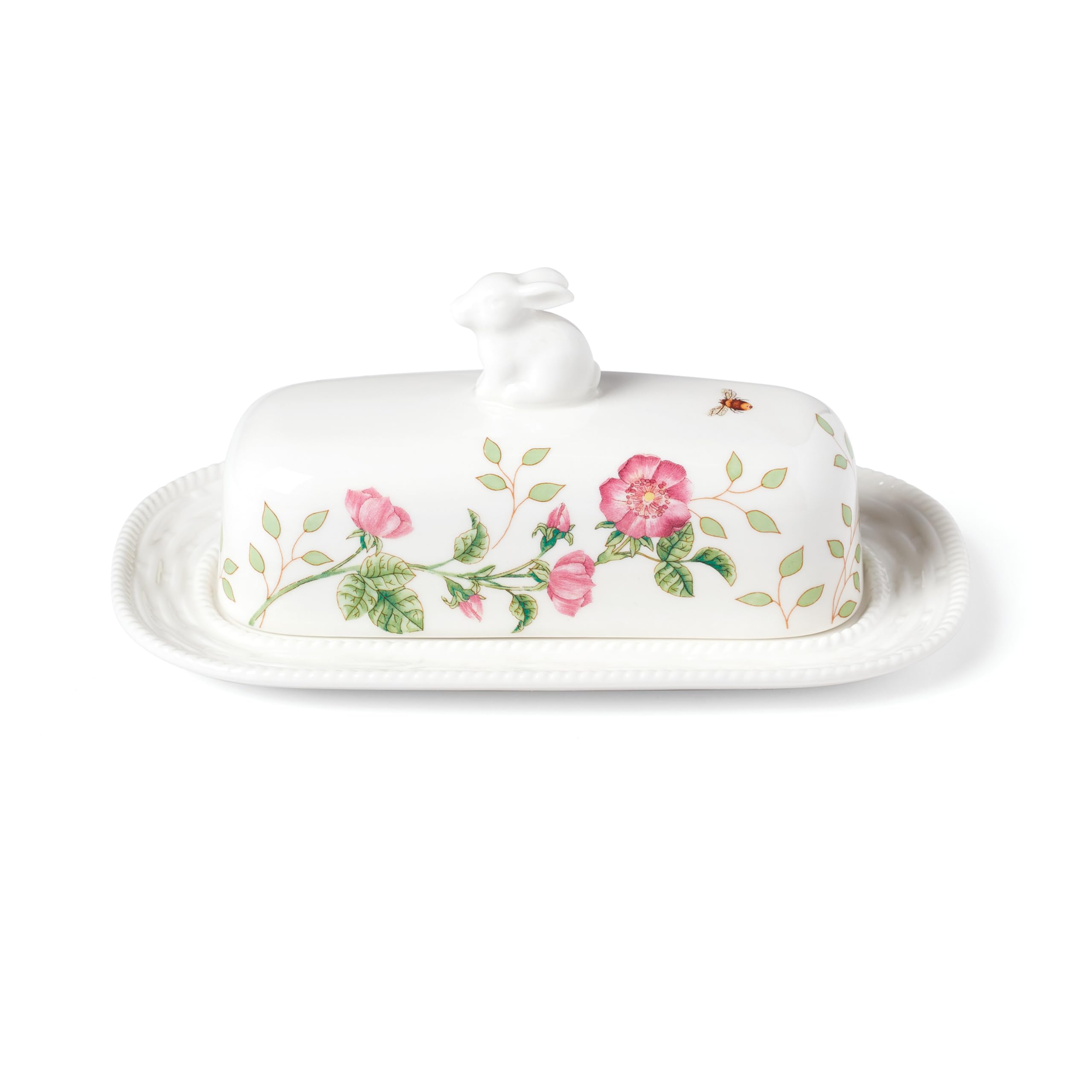 Lenox Dinnerware Set, Butterfly Meadow Bunny 16-Piece Set, Service For 4, Dishwasher Safe, Microwave Safe, Made Of Porcelain, Bowls And Mugs, Plates And Bowls, Easter Dish (Assorted, 16 Pieces)