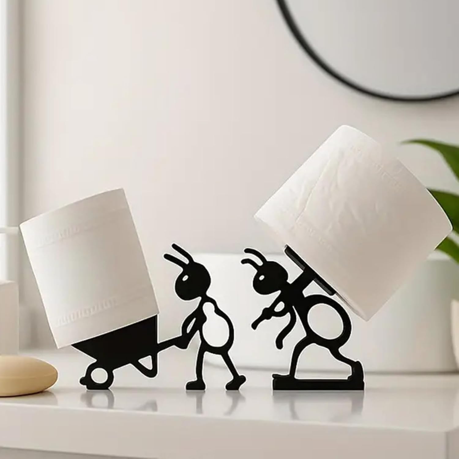 VELENTI Sheep Toilet Roll Holder, Free Standing Bathroom Set, 3D Printed, Funny Hilarious Black Sheep Loo Roll Holder, Tissue Paper Storage, Cute Bathroom Decor, X3, Set of 3