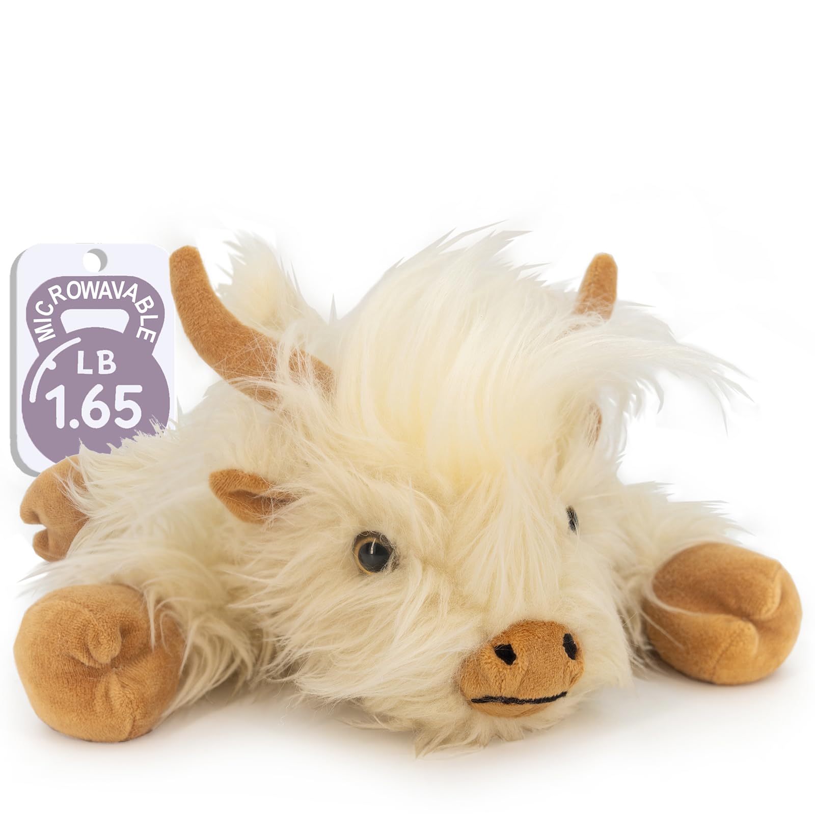 Marysun Microwavable Highland Cow Stuffed Animal - Weighted Stuffed Animal Plush, Heating Pad, Cozy