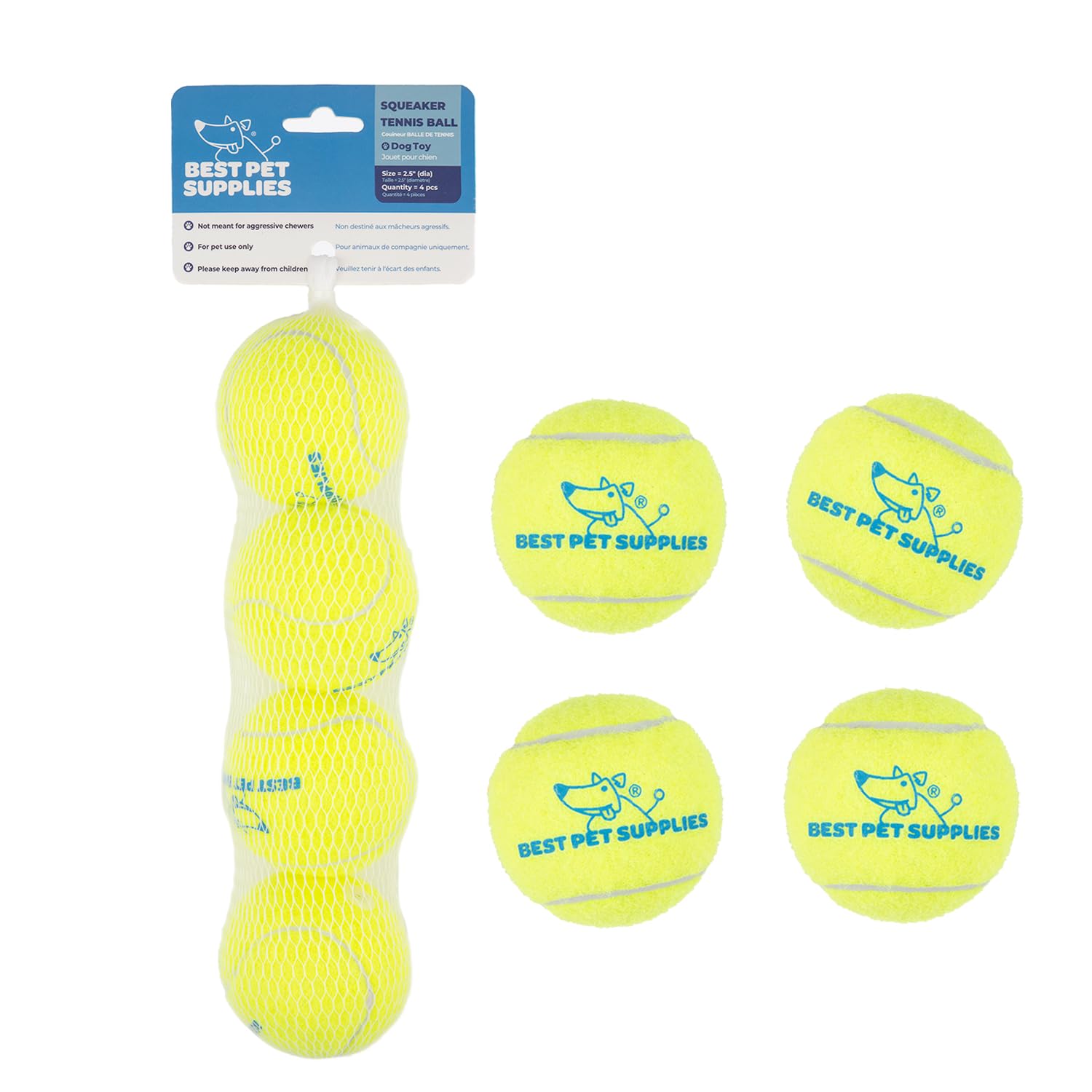 Best Pet Supplies Interactive Squeaky Dog Chew Toy, Ideal Dog Toys for Chewers, Small, Medium & Large Dogs, and Fetch Lovers - Crinkle Duck (Blue), Large
