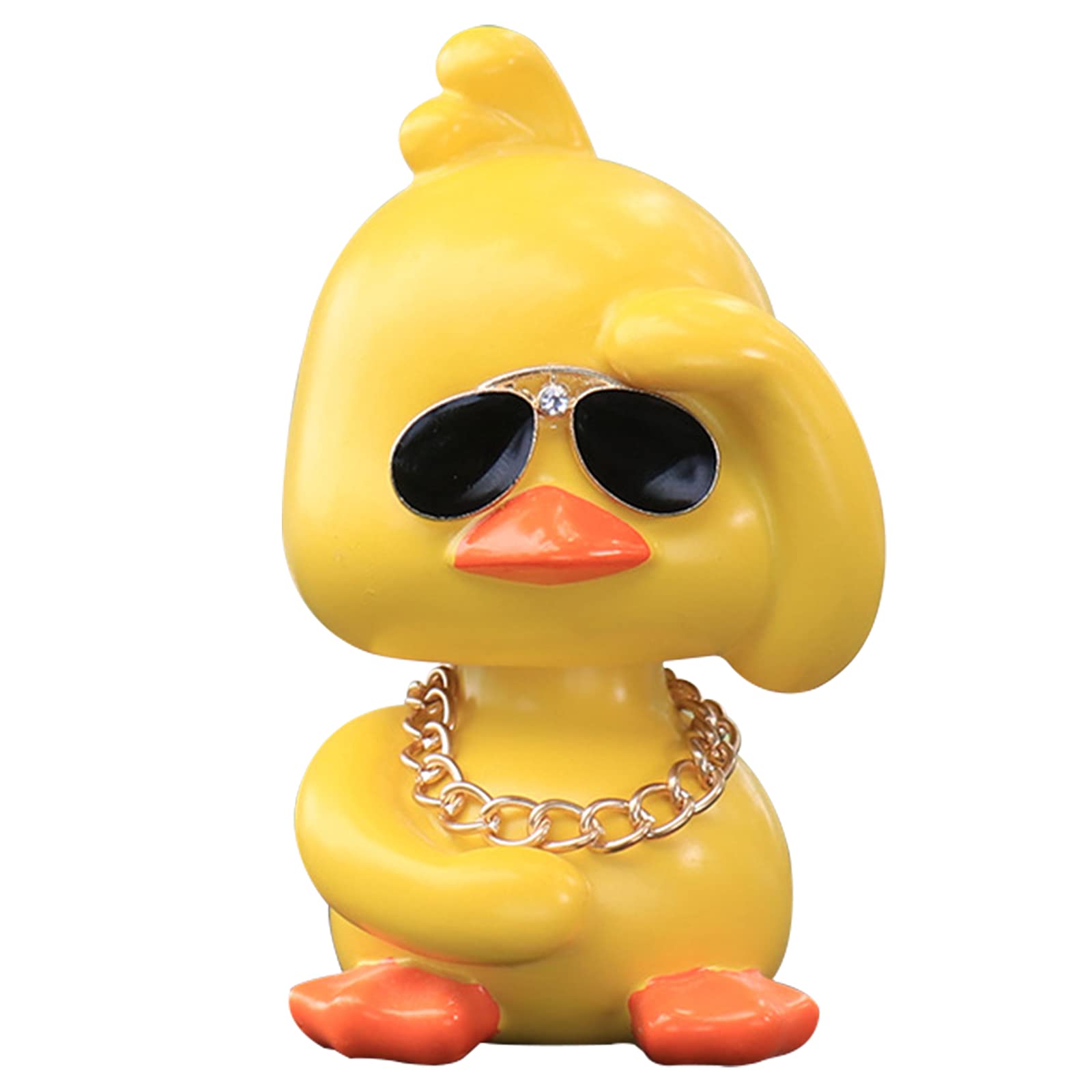 wonuu Cute Yellow Duck Car Ornaments Cool Duck Car Dashboard Decorations Shaking Head Doll