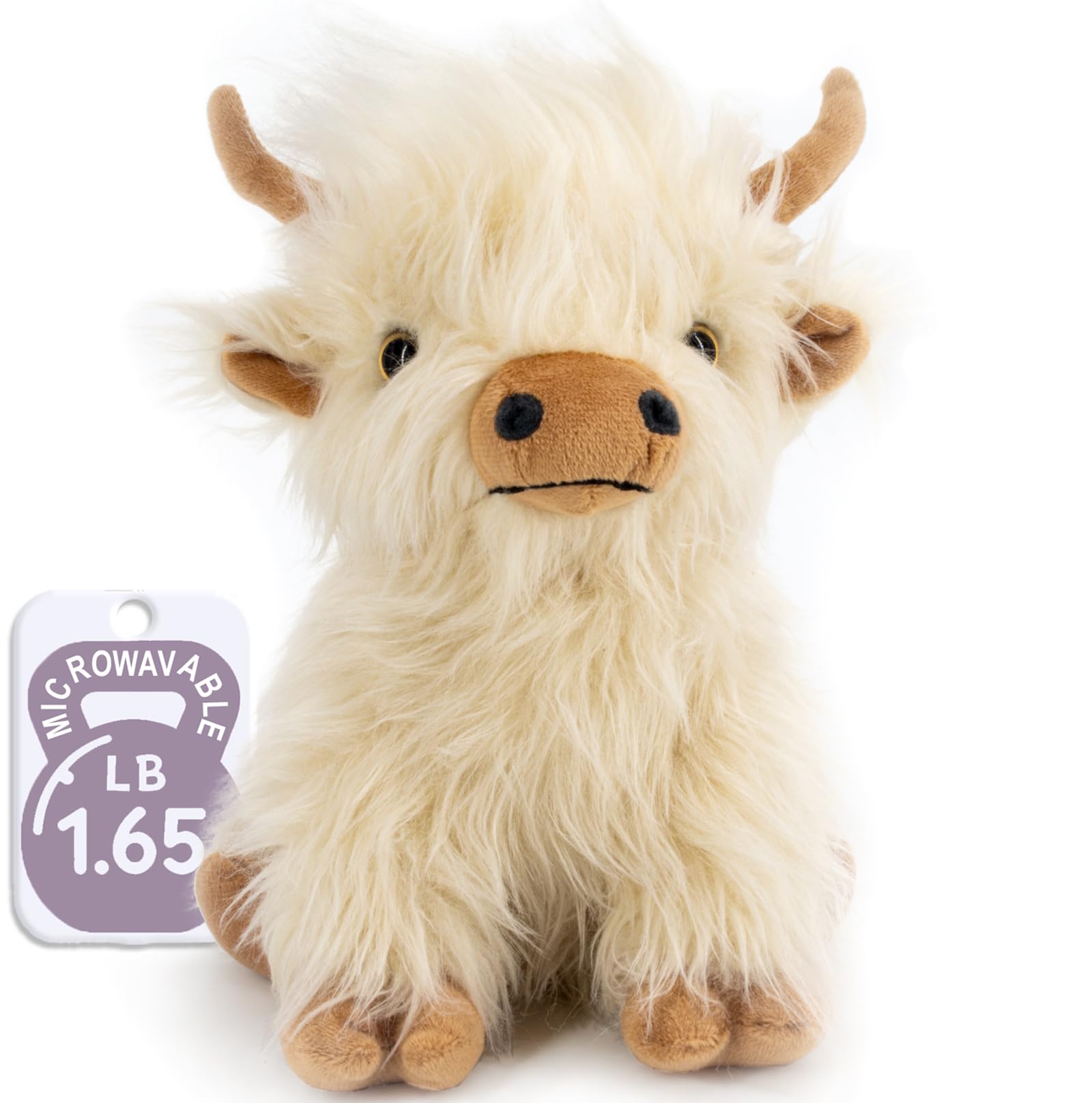 Marysun Microwavable Highland Cow Stuffed Animal - Weighted Stuffed Animal Plush, Heating Pad, Cozy