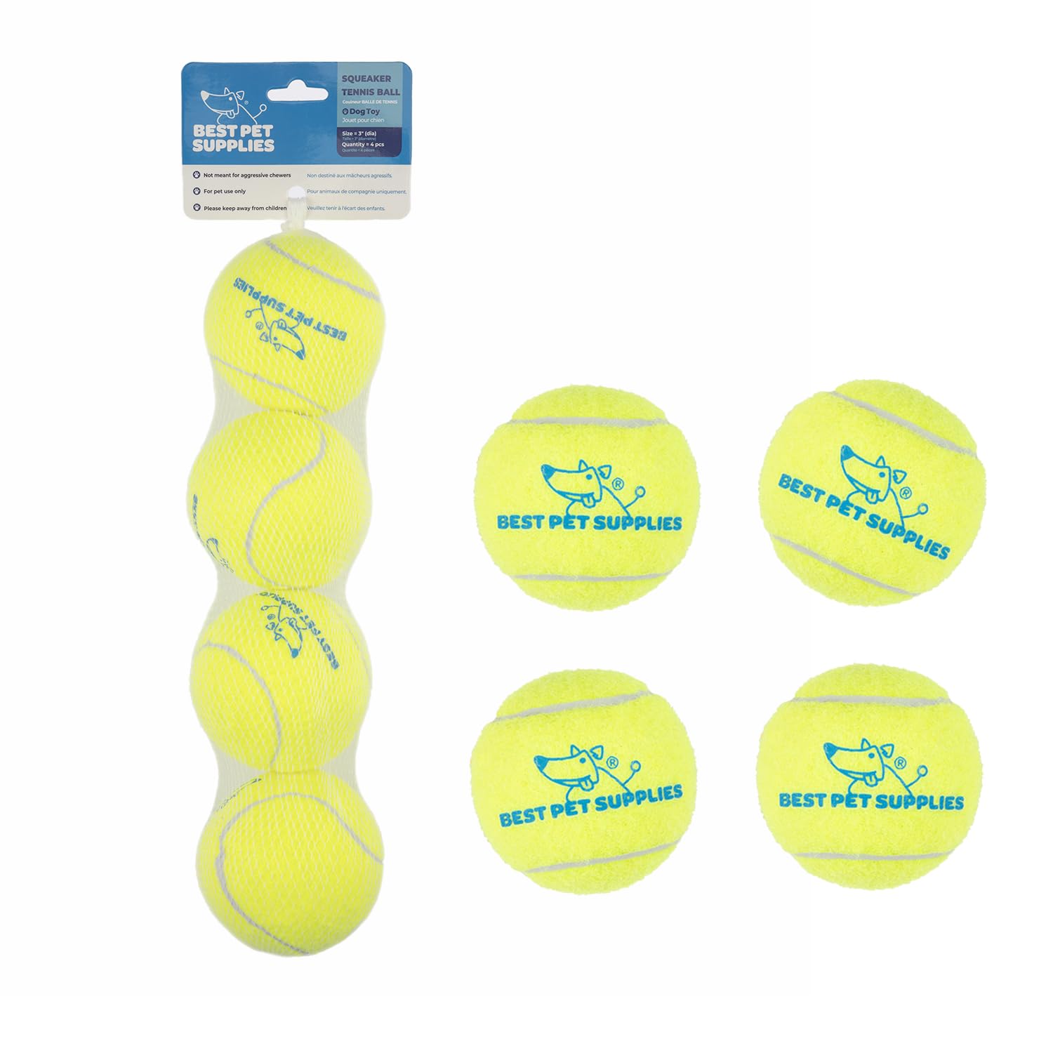 Best Pet Supplies Interactive Squeaky Dog Chew Toy, Ideal Dog Toys for Chewers, Small, Medium & Large Dogs, and Fetch Lovers - Crinkle Duck (Blue), Large