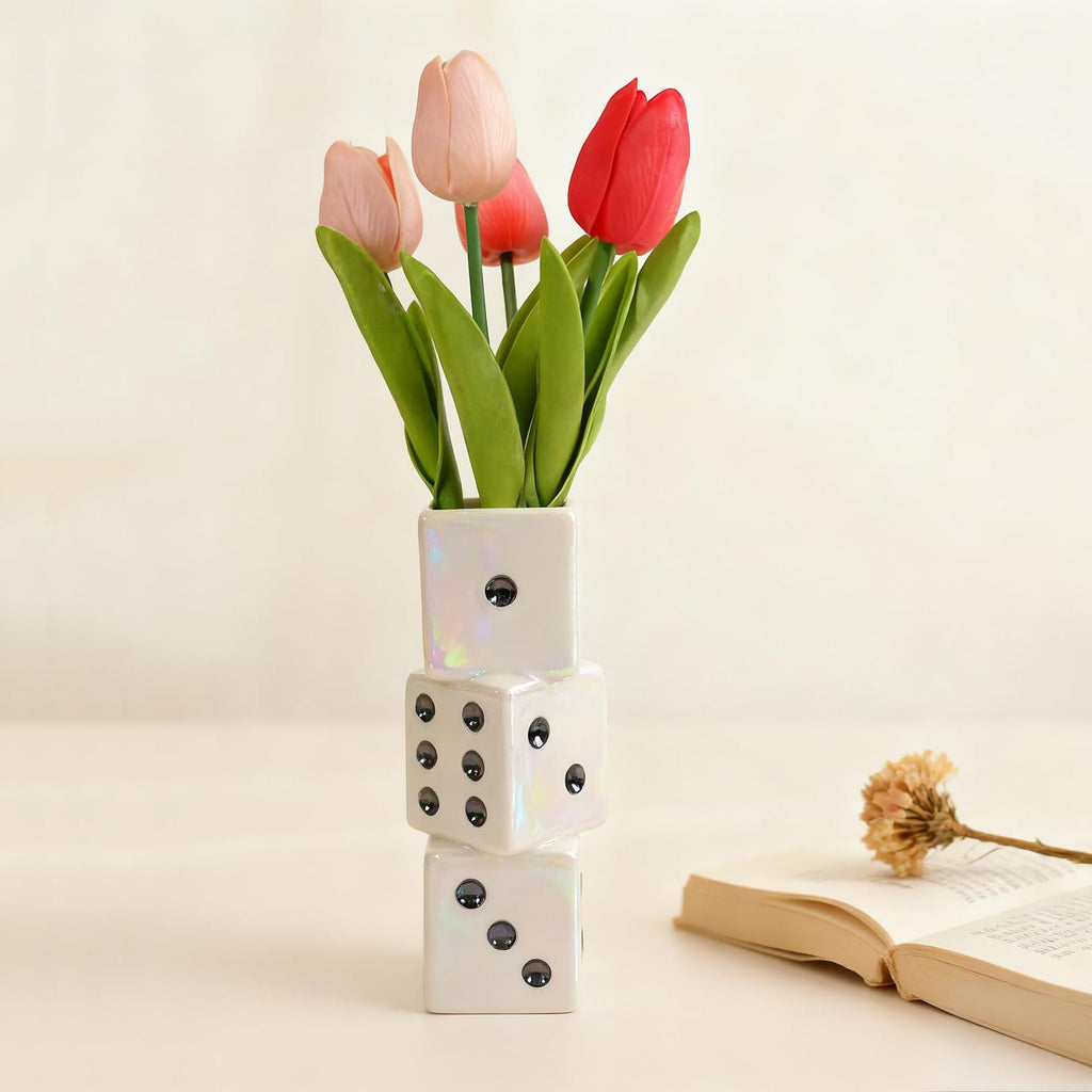 Handcrafted Ceramic White Flower Duck Vase