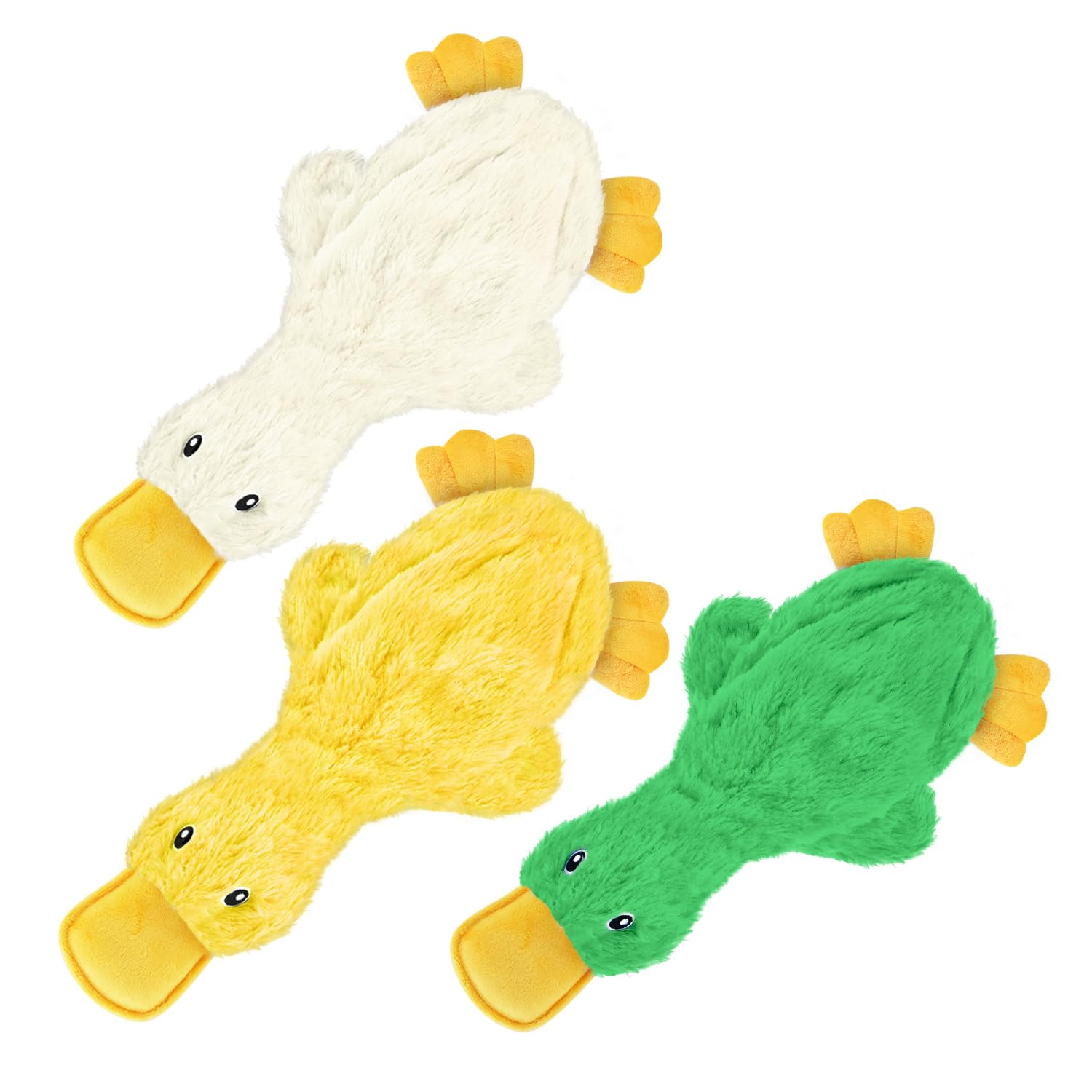 Best Pet Supplies Interactive Squeaky Dog Chew Toy, Ideal Dog Toys for Chewers, Small, Medium & Large Dogs, and Fetch Lovers - Crinkle Duck (Blue), Large