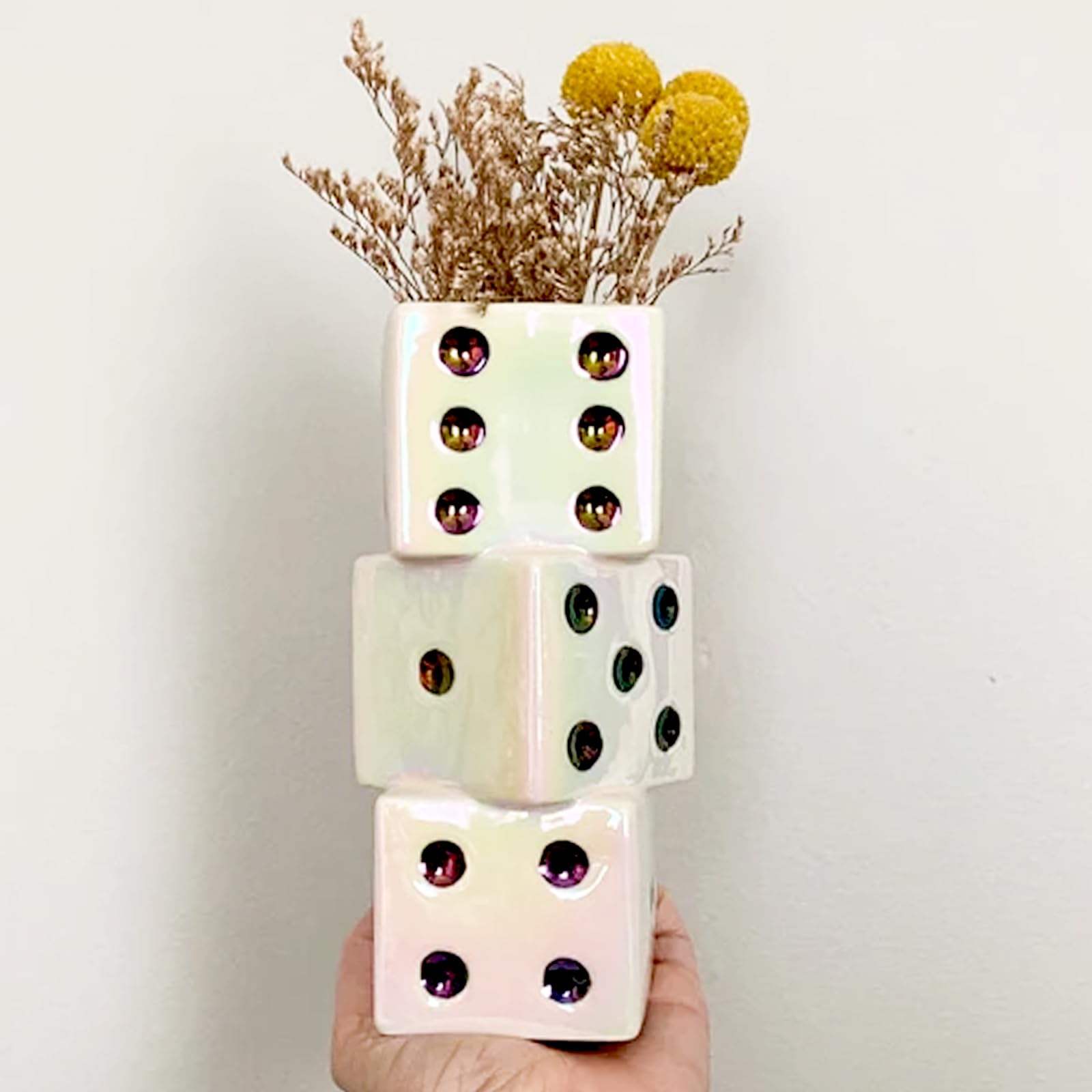Handcrafted Ceramic White Flower Duck Vase