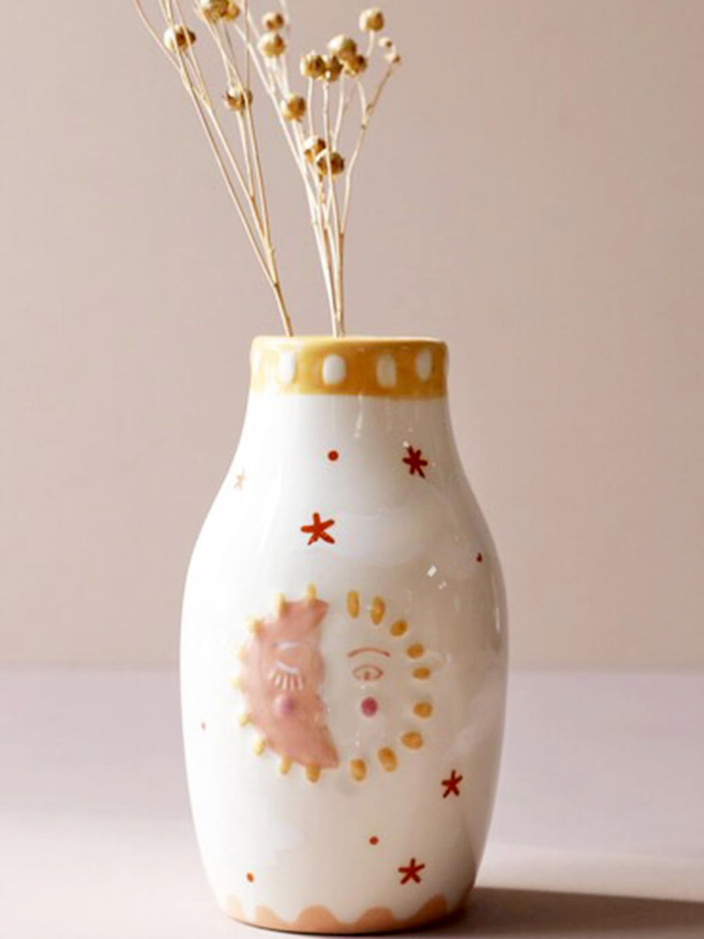 Handcrafted Ceramic White Flower Duck Vase