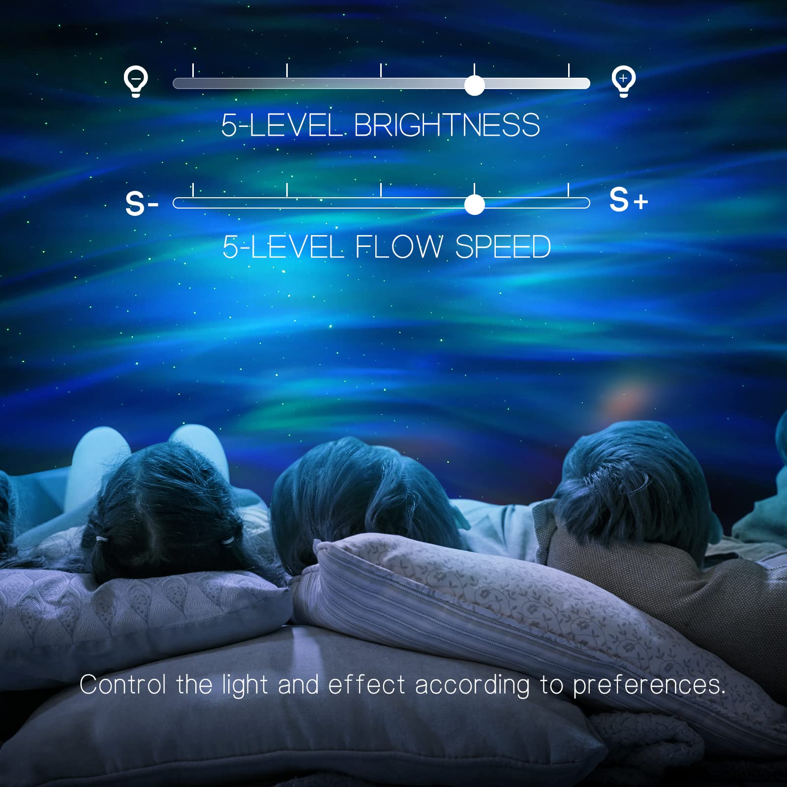 Northern Galaxy Aurora Projector – 33 Dynamic Light Effects, LED Star & Nebula Night Light with Remote Control, White Noise Sounds, and Bluetooth Speaker for Bedroom & Parties