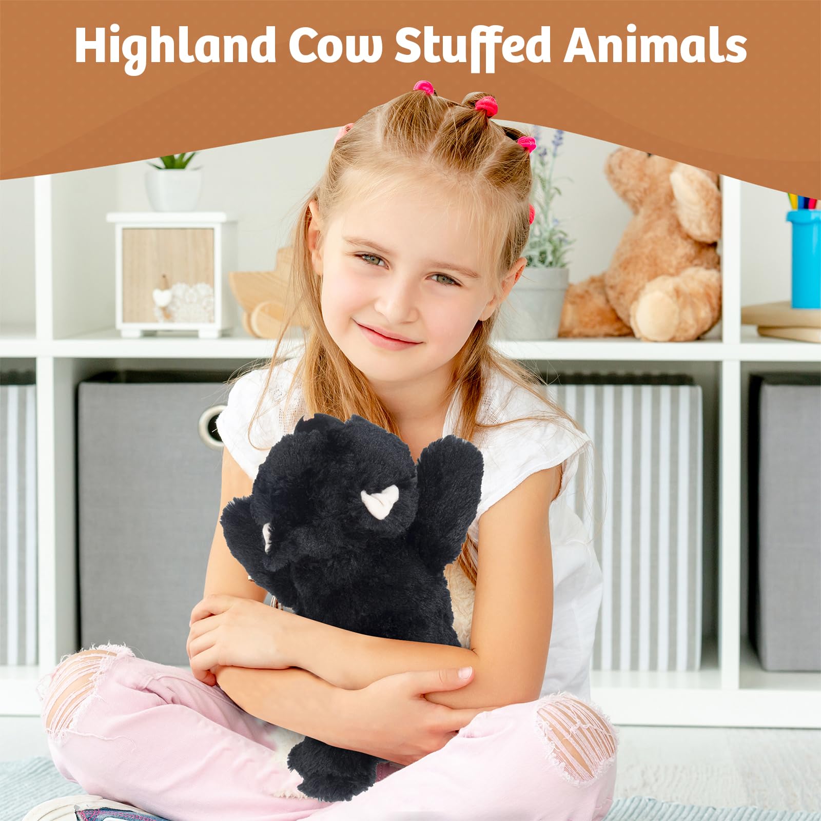 Marysun Microwavable Highland Cow Stuffed Animal - Weighted Stuffed Animal Plush, Heating Pad, Cozy