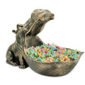 aboxoo Hippo Statue,Large Hippopotamus Figurine Home Sculpture with Resin, Hippo Candy Jar, Candy Dish Bowl for Office Desk, Key Bowl for Entryway Table,Container Storage Art Decor Box(Dark Blue)
