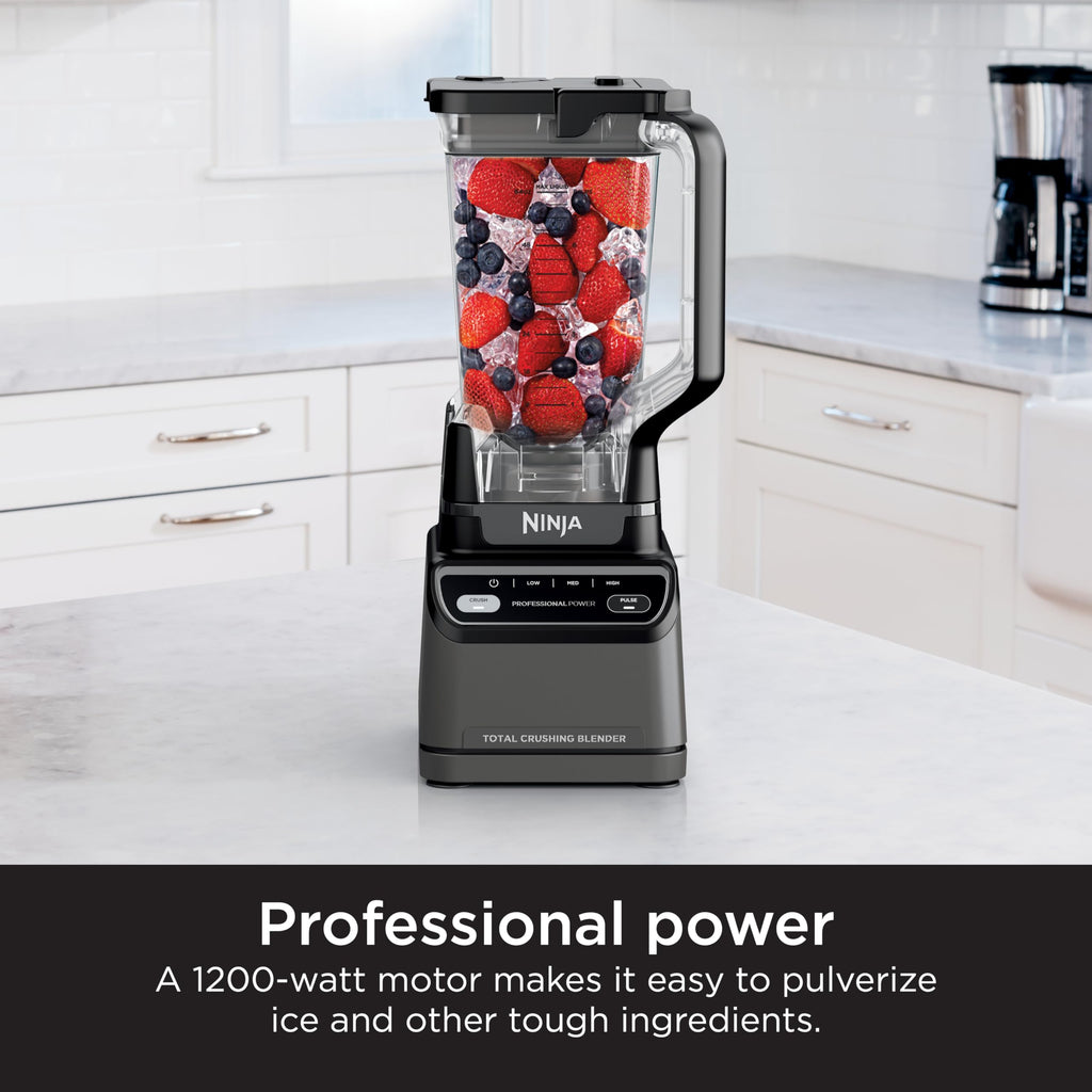 Ninja Professional Blender, Smoothie Blender, Drink Mixer, Grinder, Ice Crusher, Frozen Fruit Blending | Professional 1000 W Power, Total Crushing ™ Technology, XL 72-oz. Pitcher Black, Grey, BL610