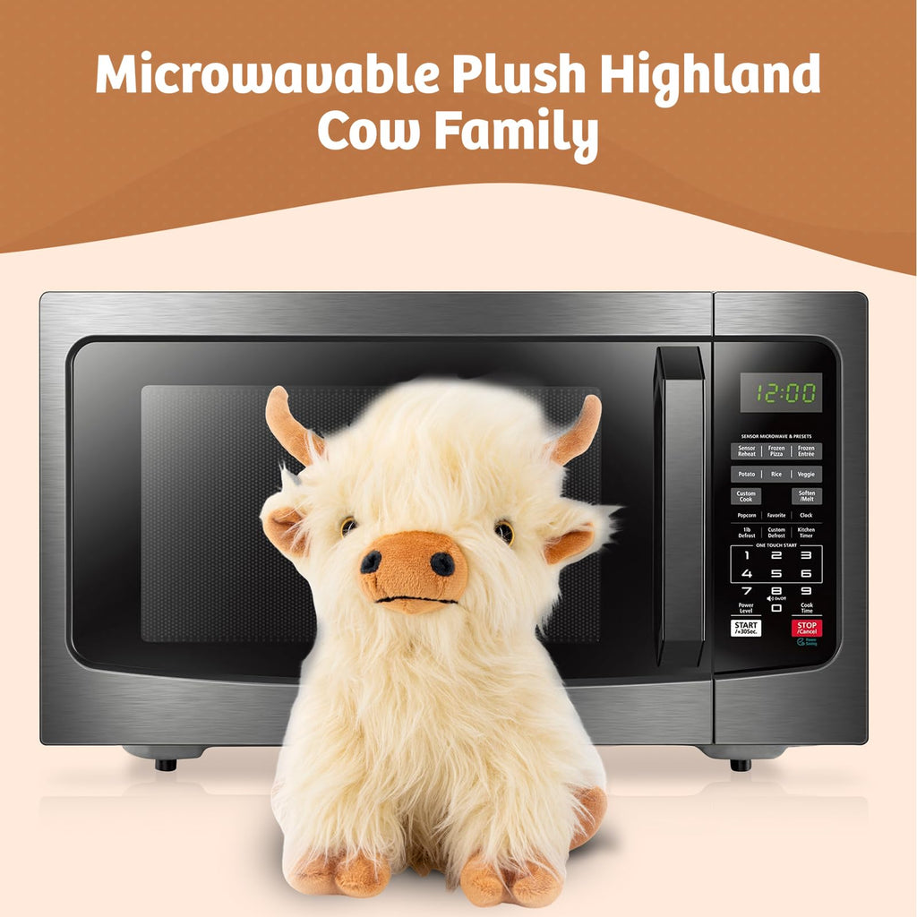 Marysun Microwavable Highland Cow Stuffed Animal - Weighted Stuffed Animal Plush, Heating Pad, Cozy