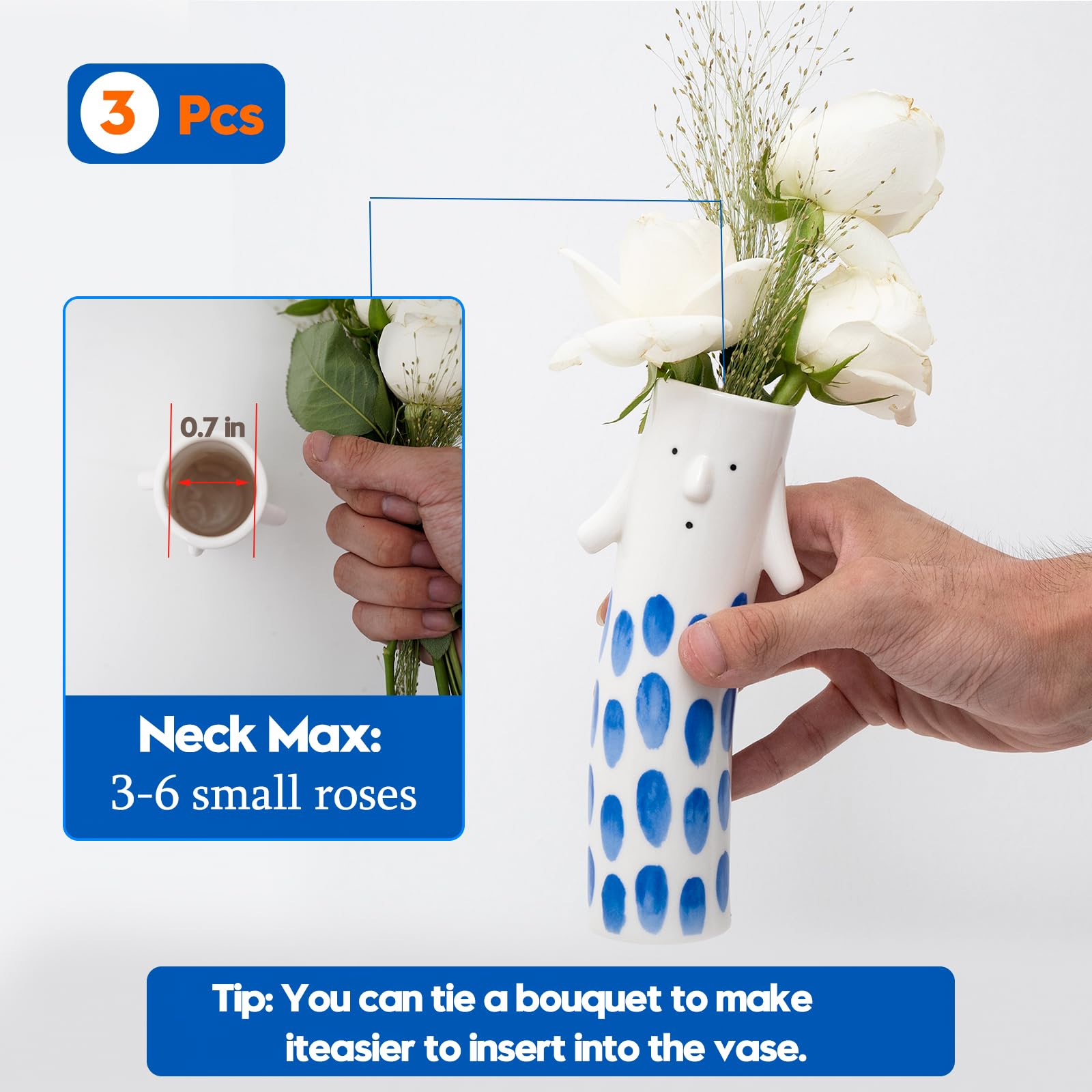 Handcrafted Ceramic White Flower Duck Vase