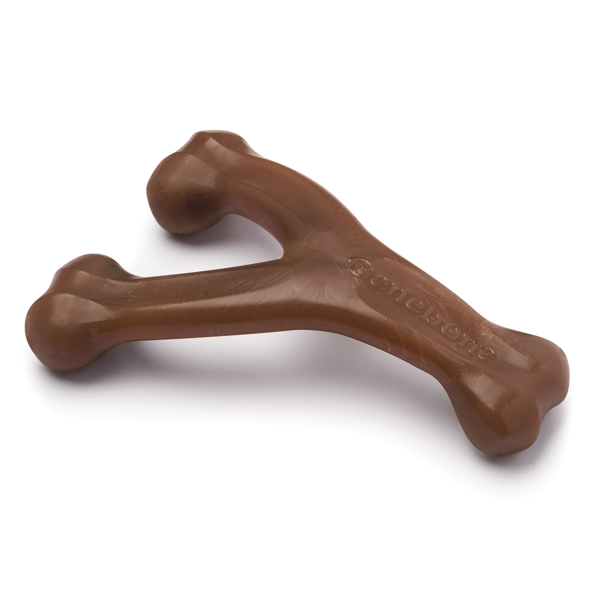 Benebone Wishbone Durable Dog Chew Toy for Aggressive Chewers, Real Bacon, Made in USA, Medium
