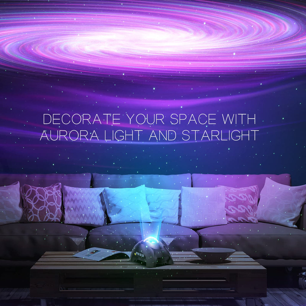 Northern Galaxy Aurora Projector – 33 Dynamic Light Effects, LED Star & Nebula Night Light with Remote Control, White Noise Sounds, and Bluetooth Speaker for Bedroom & Parties