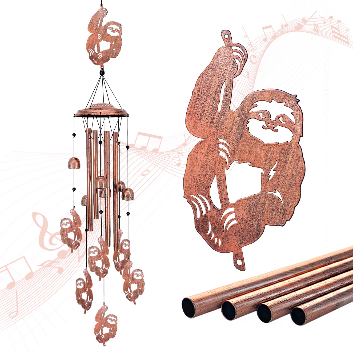 Cow Wind Chimes Outdoor Cow Gifts for Women/Men/Mom/Wife/Grandma Birthday Gifts Memorial Gift Metal WindChimes for Outside/Indoors, Lawn, Patio, Home, Porch, Yard Decor, Garden Decorations