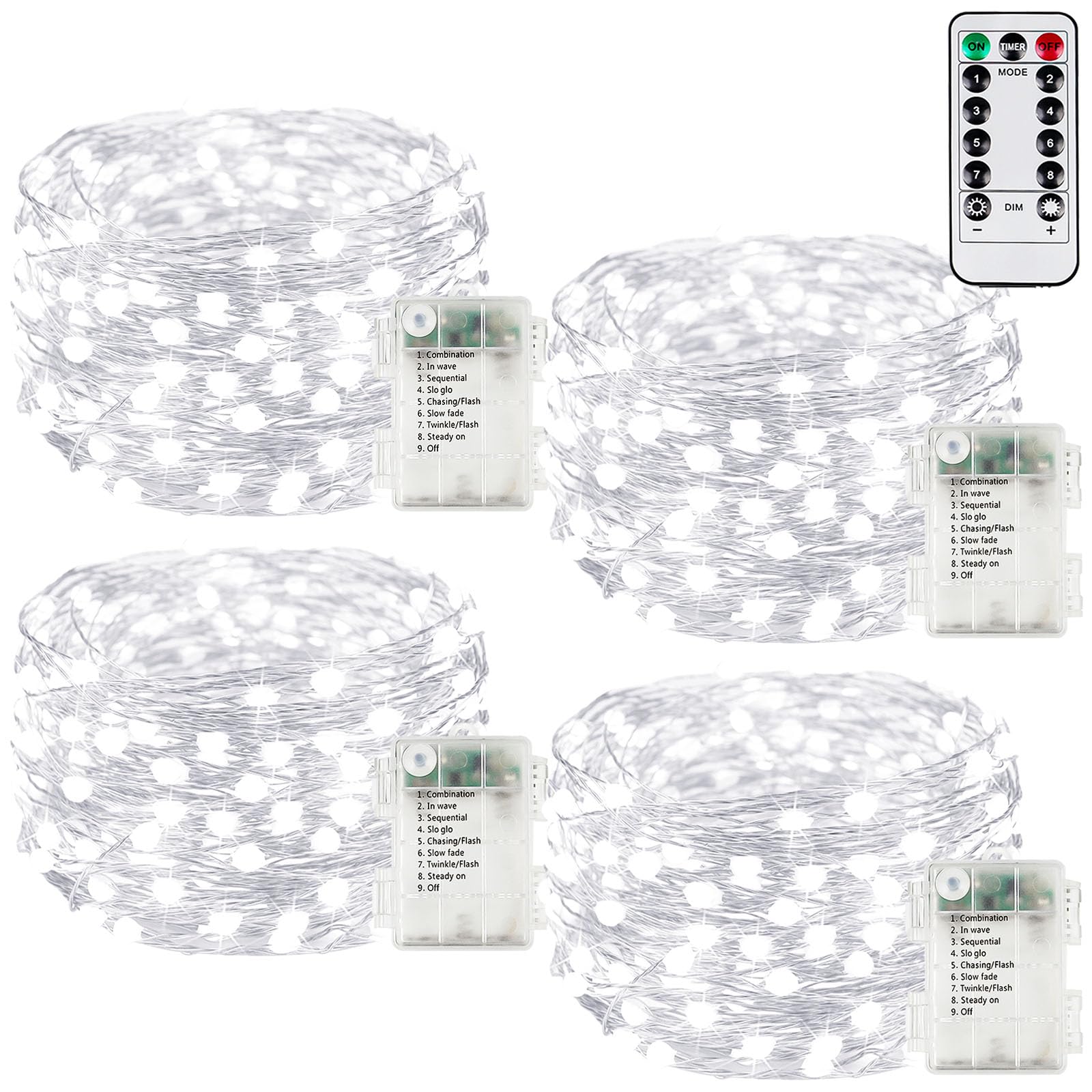 66Ft 200 LED Fairy Lights Plug in, Waterproof String Lights Outdoor & Indoor 8 Modes Christmas Light Bedroom Decor, Timer Twinkle Lights for Girl's Room Garden Party Christmas Decorations (Warm White)
