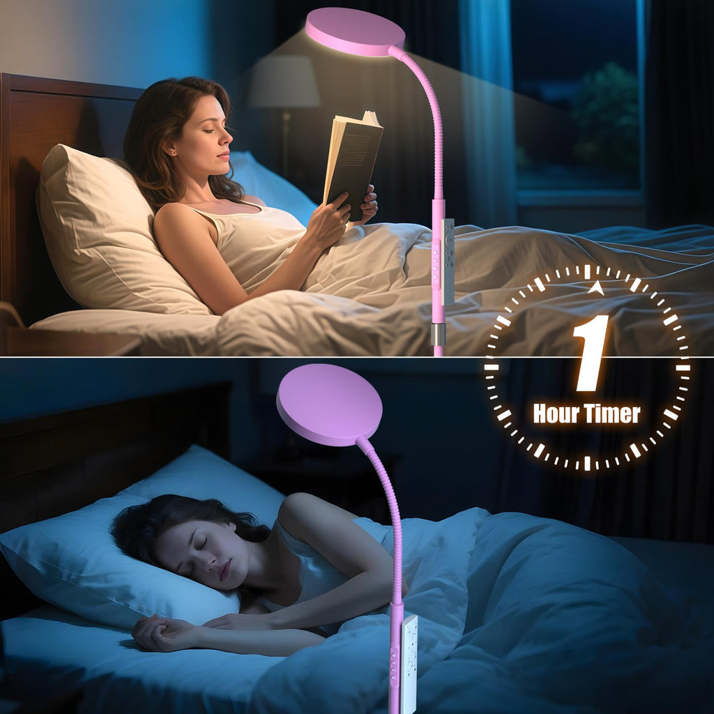 Floor Lamp, Adjustable Height Floor Lamps for Living Room Bedroom, 120 LED Super Bright Standing Lamp Remote & Touch Control Dimmable Gooseneck Tall Stand Reading Lamp for Office Craft, Black