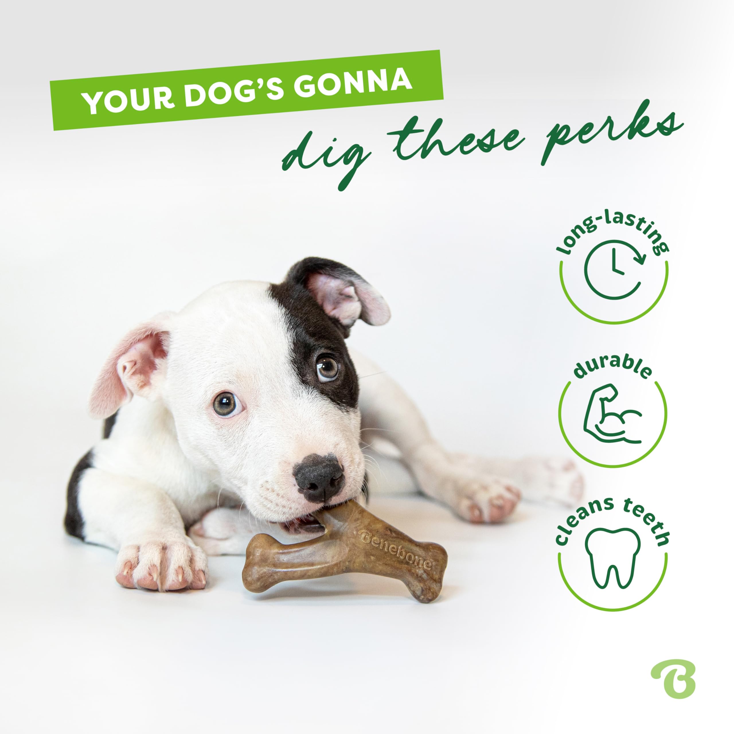 Benebone Wishbone Durable Dog Chew Toy for Aggressive Chewers, Real Bacon, Made in USA, Medium