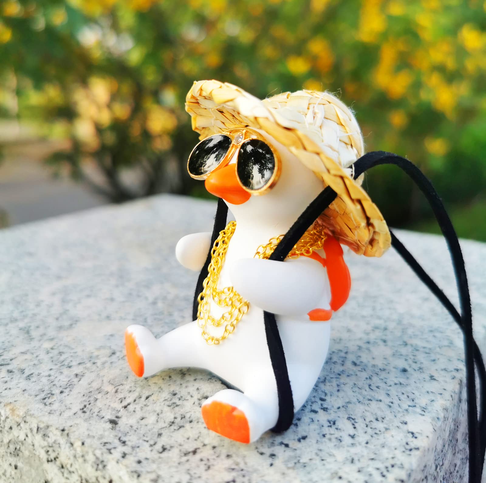 Funny Swinging Duck Car Mirror Hanging Ornament - Cool Automotive Rearview Mirror Accessories for Men Women Teens, Cute Truck Car Gifts Pendant Charm Decor (Cool A)