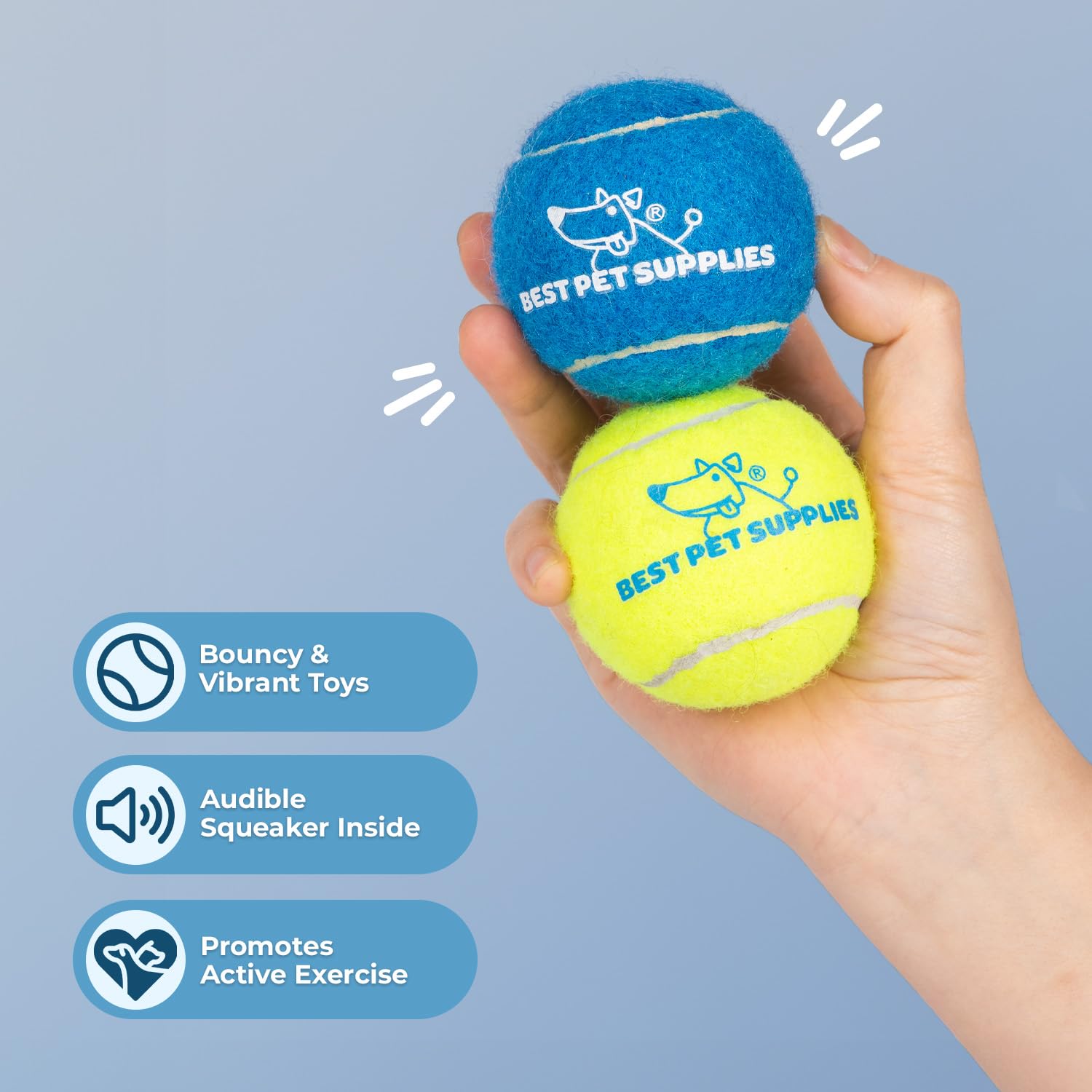 Best Pet Supplies Interactive Squeaky Dog Chew Toy, Ideal Dog Toys for Chewers, Small, Medium & Large Dogs, and Fetch Lovers - Crinkle Duck (Blue), Large