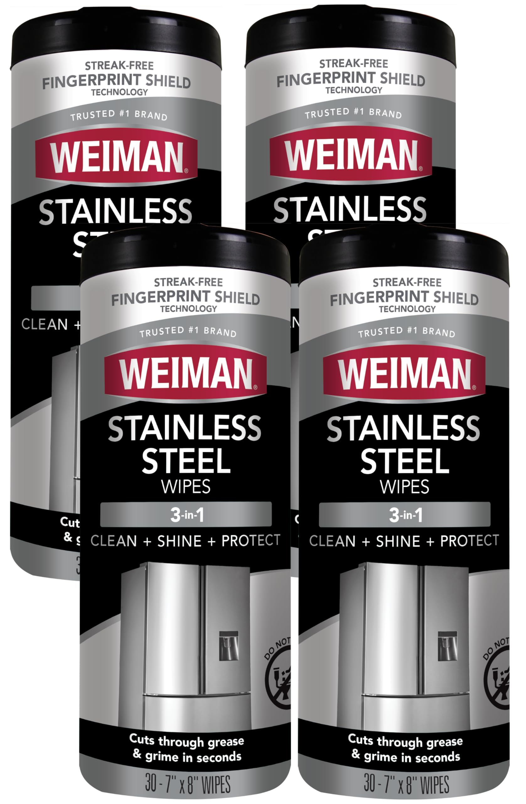Weiman Stainless Steel Cleaner and Polish Wipes, 30 Count