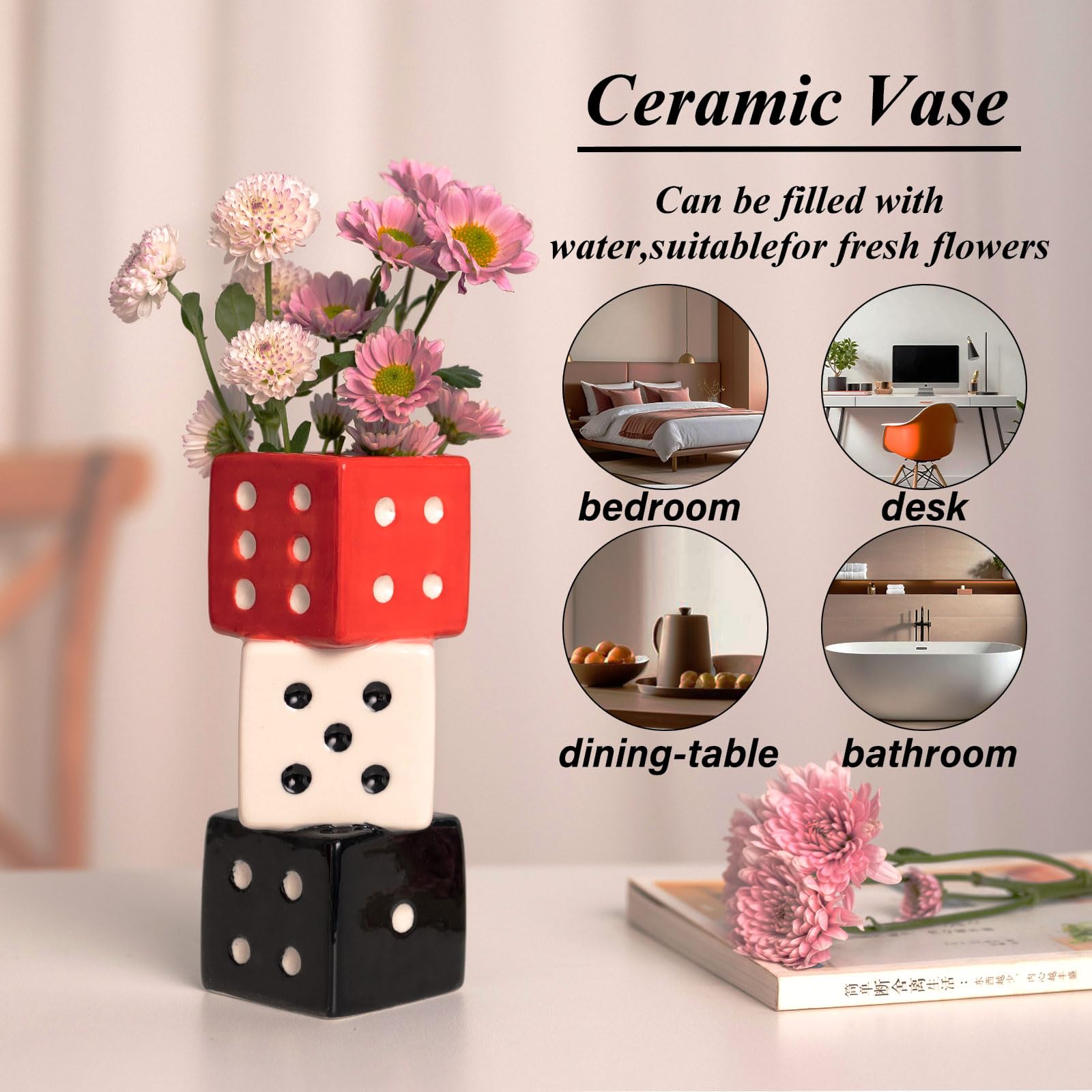 Handcrafted Ceramic White Flower Duck Vase