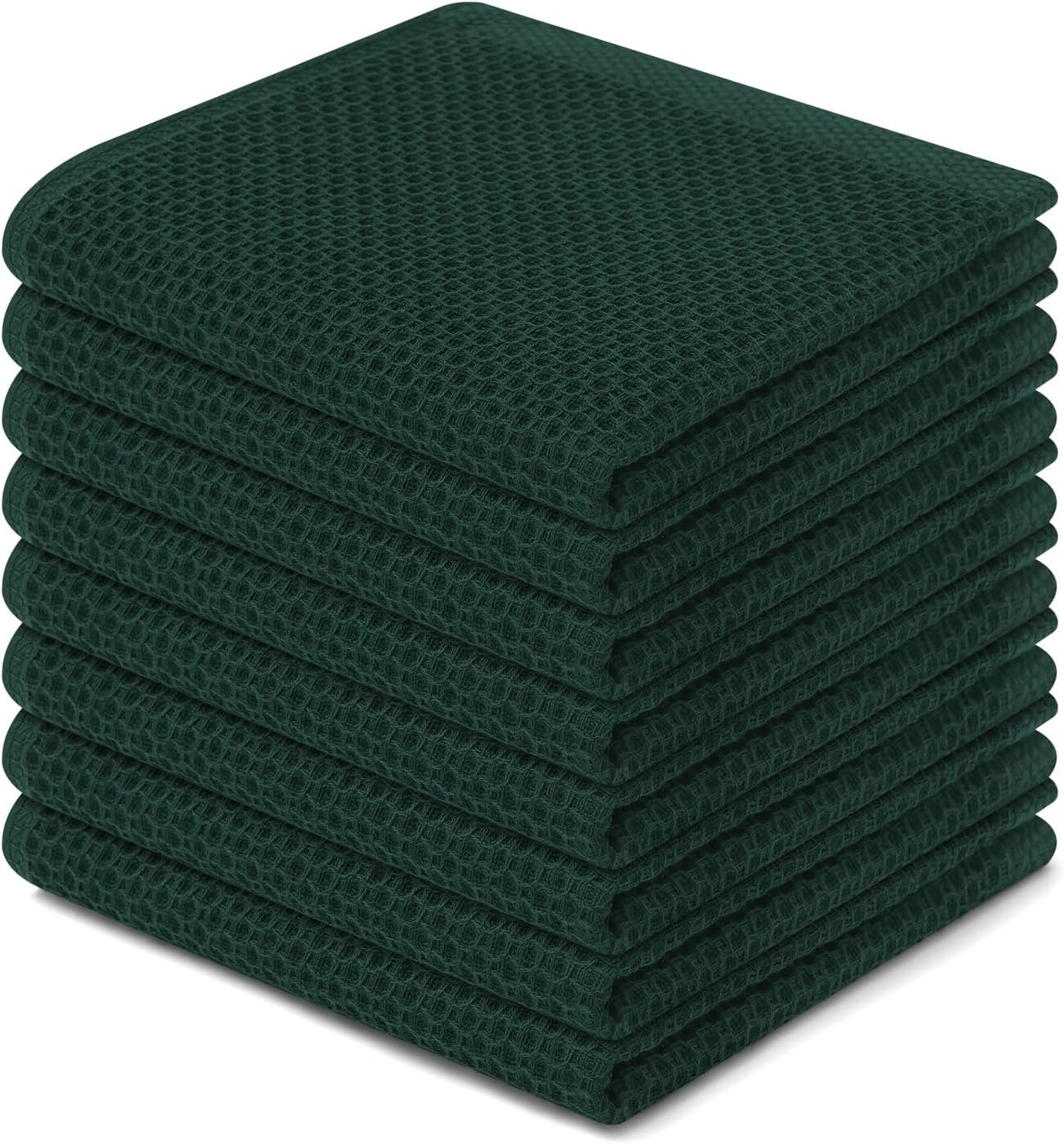Homaxy 100% Cotton Waffle Weave Kitchen Dish Cloths, Ultra Soft Absorbent Quick Drying Dish Towels, 12 x 12 Inches, 6-Pack, Apricot