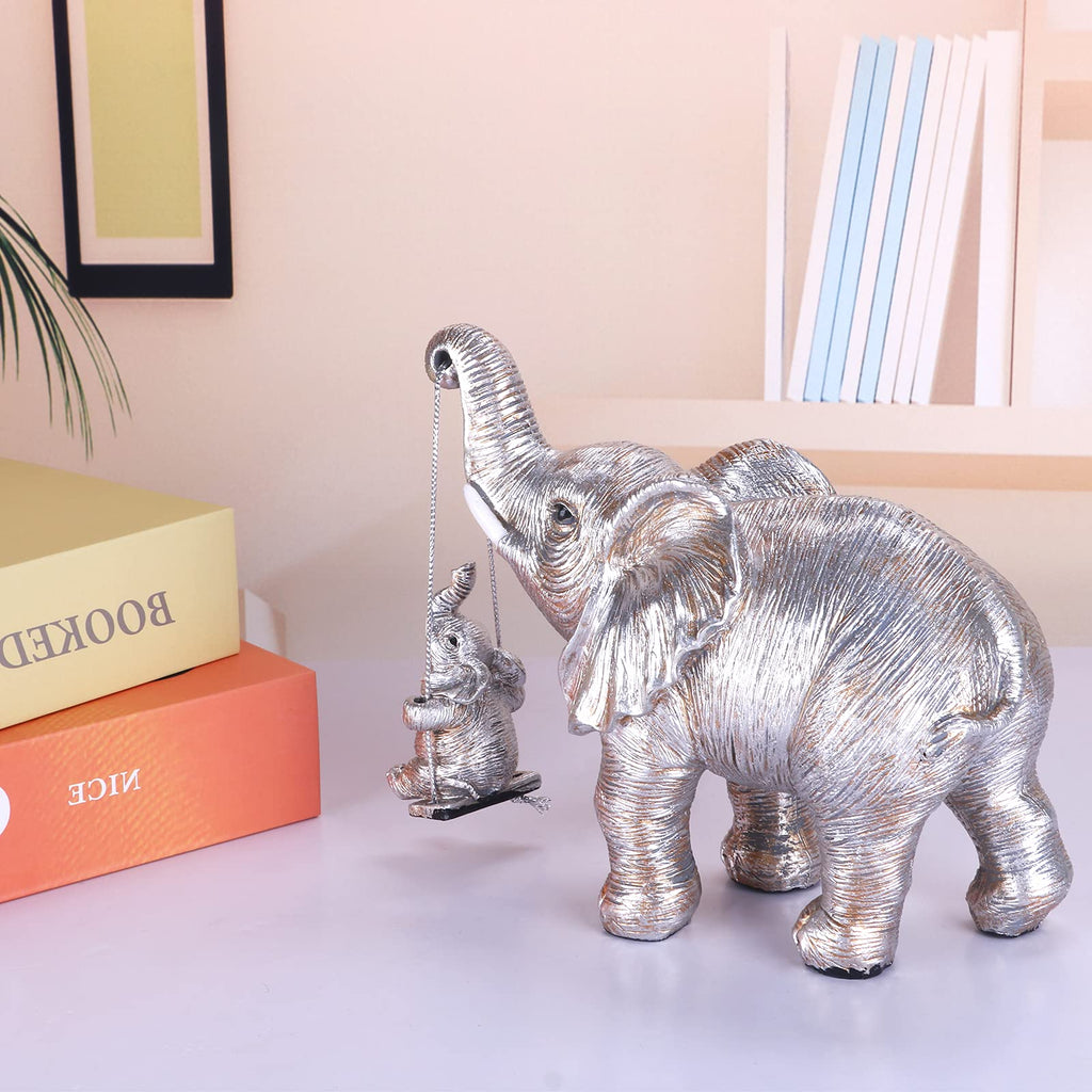 Elephant Statue. Gold Elephant Decor Brings Good Luck, Health, Strength. Elephant Gifts for Women, Mom Gifts. Decorations