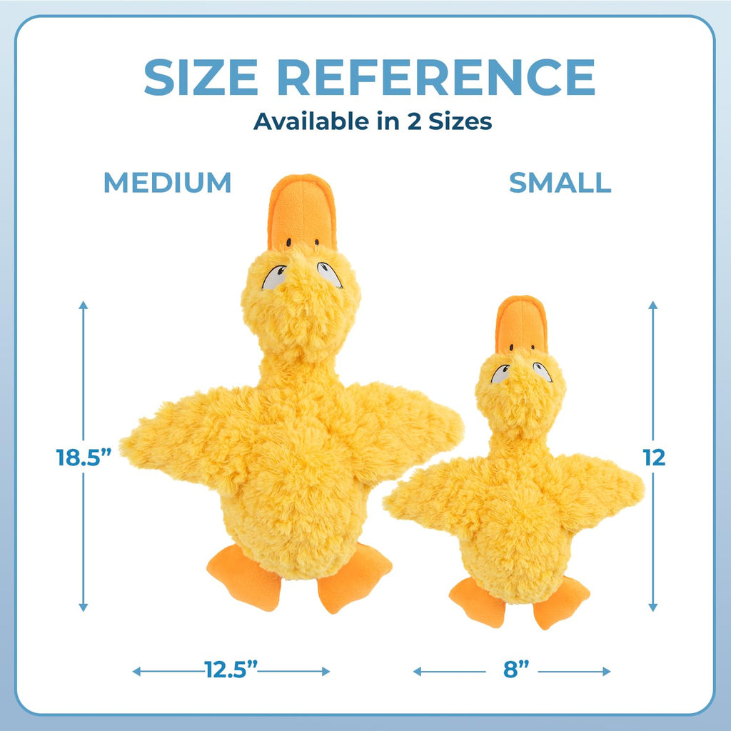 Best Pet Supplies Interactive Squeaky Dog Chew Toy, Ideal Dog Toys for Chewers, Small, Medium & Large Dogs, and Fetch Lovers - Crinkle Duck (Blue), Large