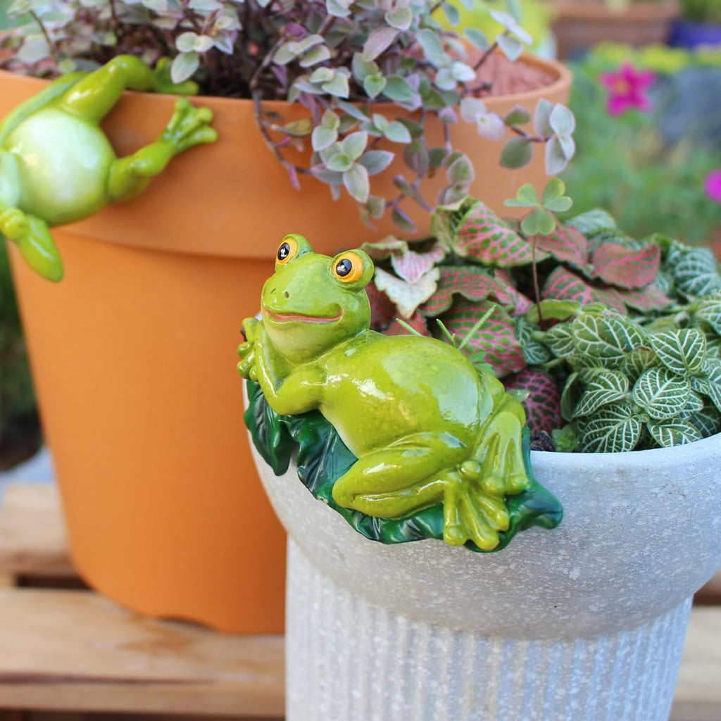 Set of 2 Cute Climbing Elephant Statues Flower Pot Hugger, Resin Hanging Animals Figurine Outdoor Planter Pot Decorations for Home Garden Patio Lawn Yard Ornaments