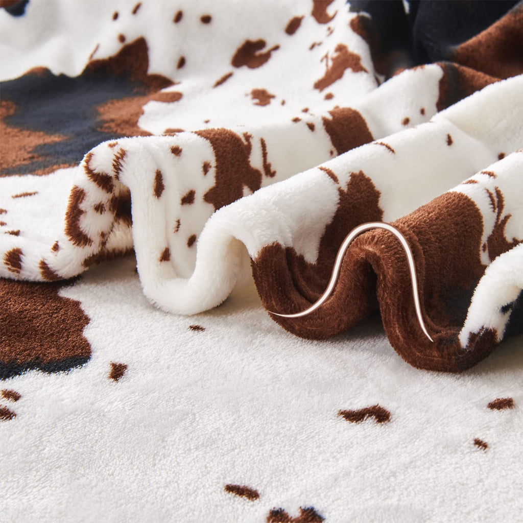 Leopard Print Blanket Fleece Throw for Bed Sofa Travel and Camping, Super Soft Cozy Fluffy Plush Cheetah Print Blanket for All Seasons 50"x60" (Dark Brown)