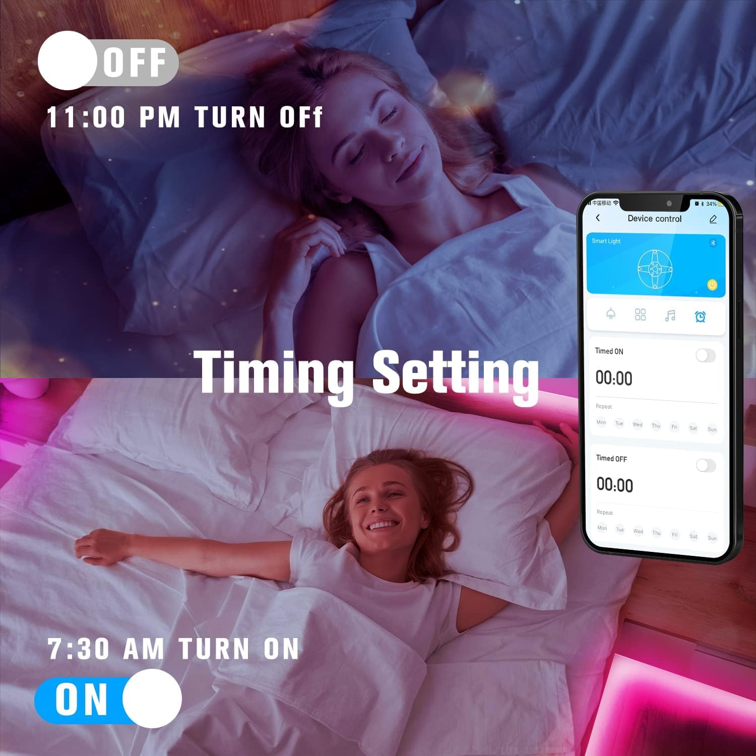 DAYBETTER LED Strip Lights 130ft Lights Strip for Bedroom, Desk, Indoor Room Bedroom Brithday Gifts RGB Decor with Remote and 24V Power Supply