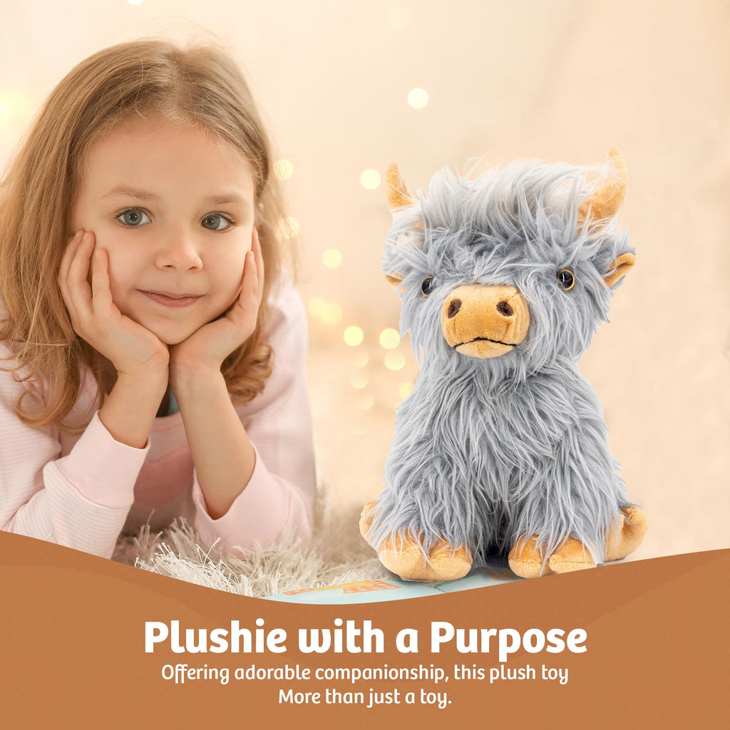 Marysun Microwavable Highland Cow Stuffed Animal - Weighted Stuffed Animal Plush, Heating Pad, Cozy