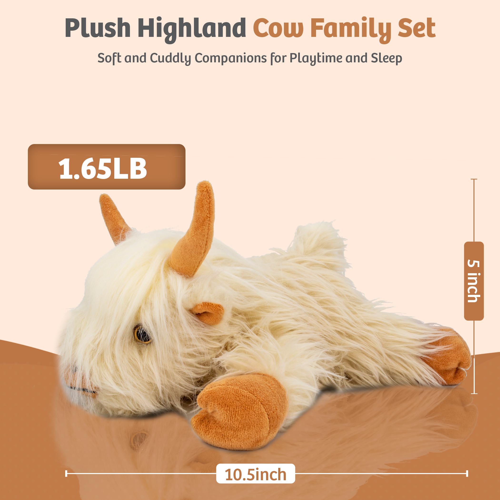 Marysun Microwavable Highland Cow Stuffed Animal - Weighted Stuffed Animal Plush, Heating Pad, Cozy