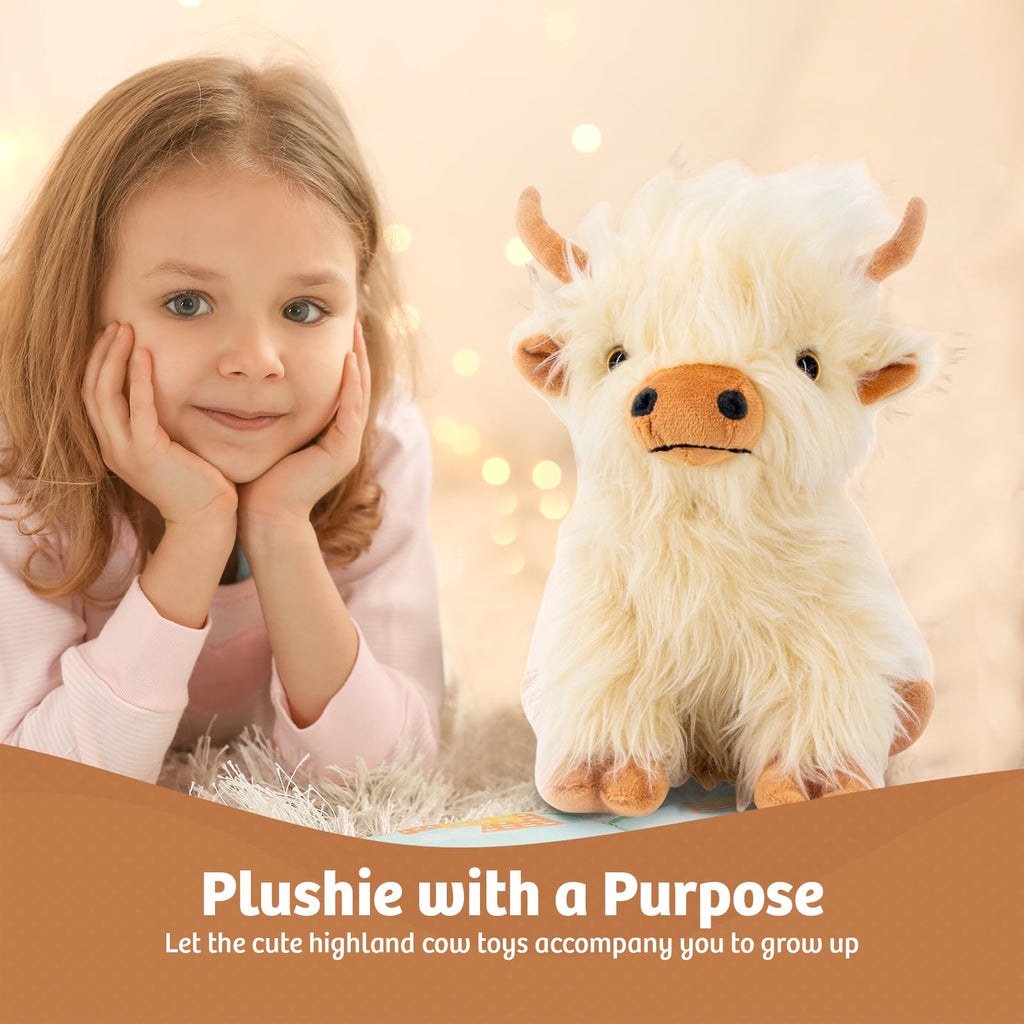 Marysun Microwavable Highland Cow Stuffed Animal - Weighted Stuffed Animal Plush, Heating Pad, Cozy