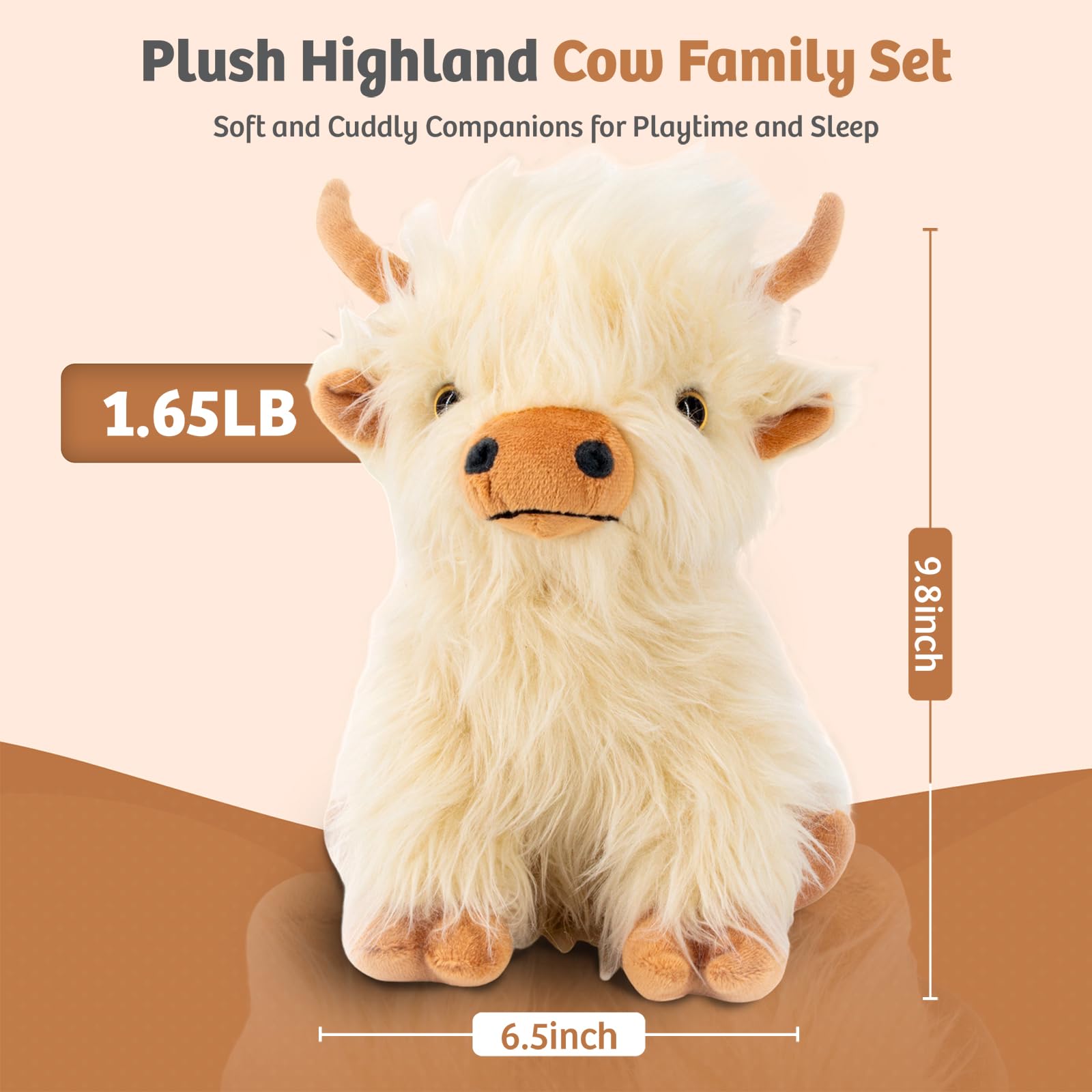 Marysun Microwavable Highland Cow Stuffed Animal - Weighted Stuffed Animal Plush, Heating Pad, Cozy